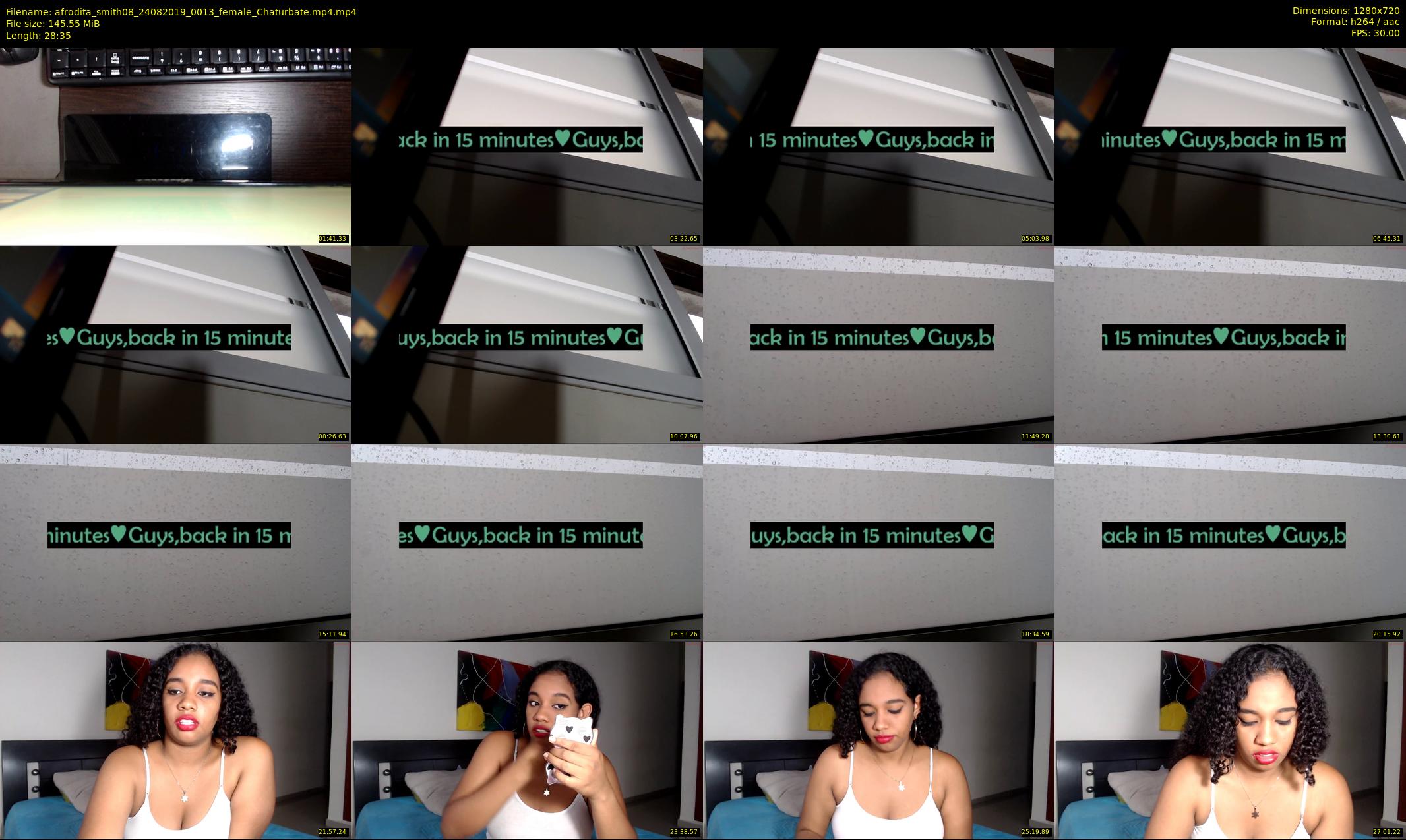 afrodita_smith08 — 29 minute Chaturbate female cam show recording, 720p, Aug 24, 2019