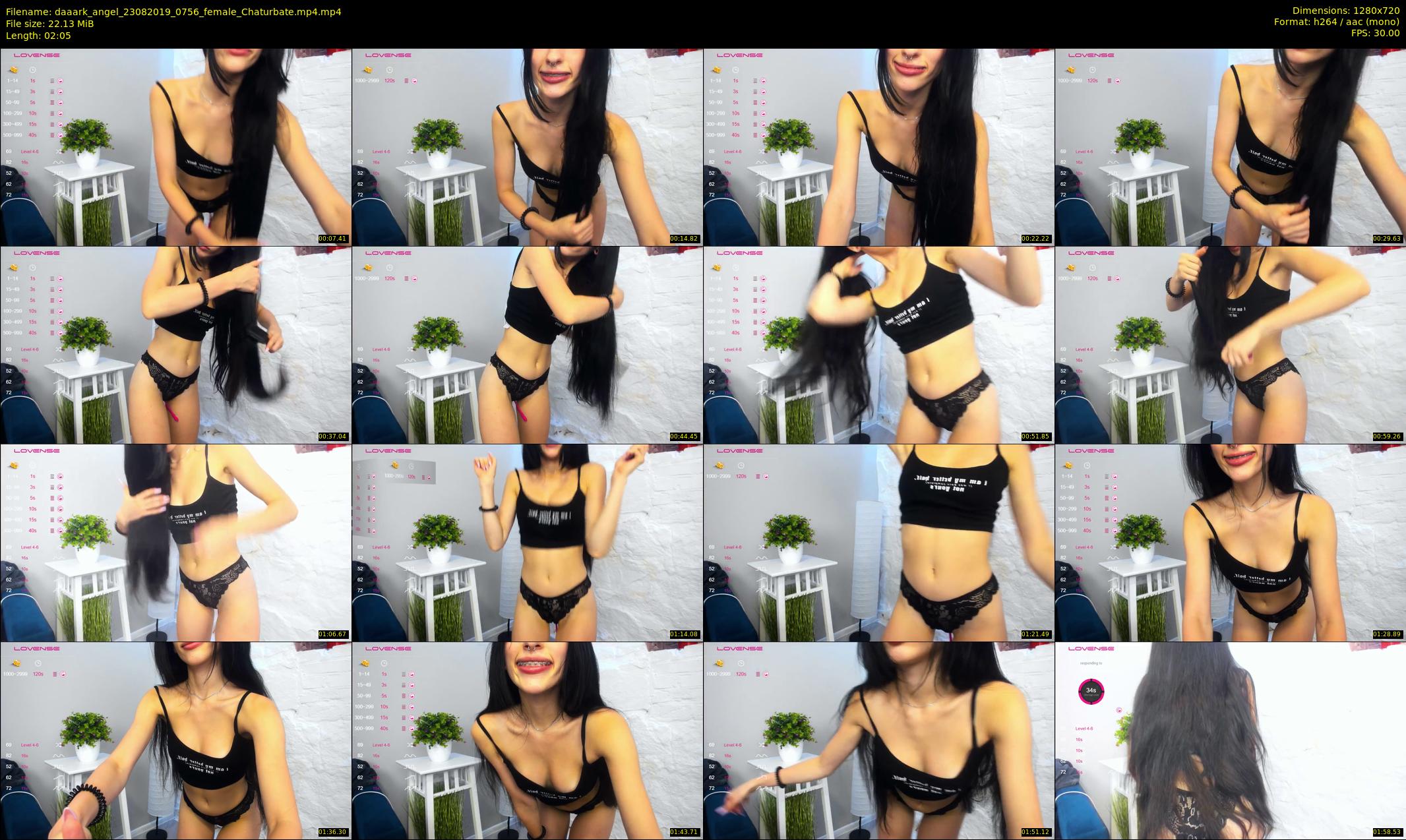 daaark_angel — 3 minute Chaturbate female cam show recording, 720p, Aug 23, 2019