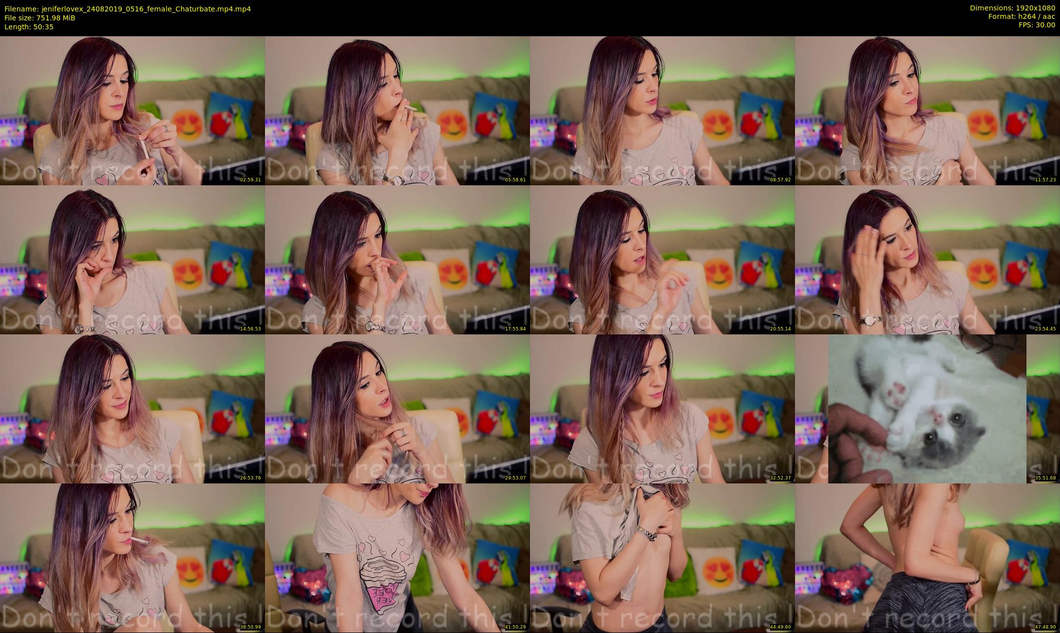 jeniferlovex — 51 minute Chaturbate female cam show recording, 1080p, Aug 24, 2019