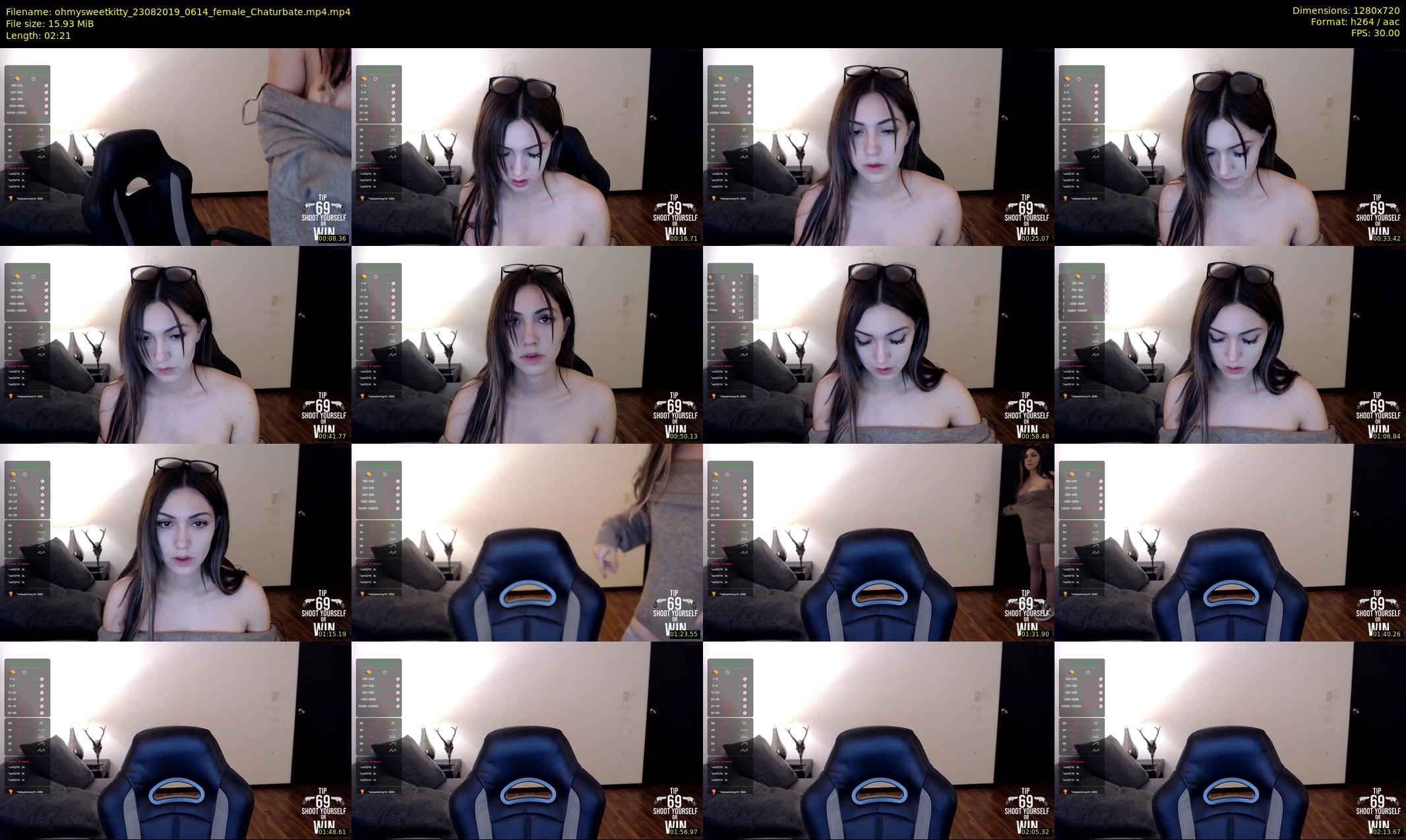 ohmysweetkitty — 3 minute Chaturbate female cam show recording, 720p, Aug 23, 2019