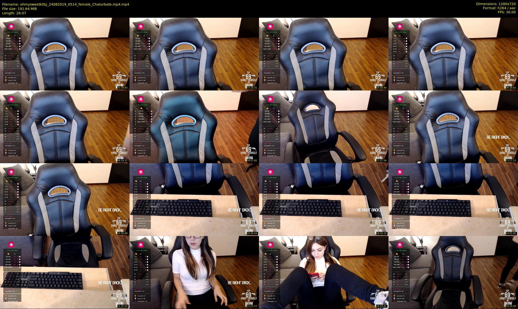 ohmysweetkitty — 29 minute Chaturbate female cam show recording, 720p, Aug 24, 2019