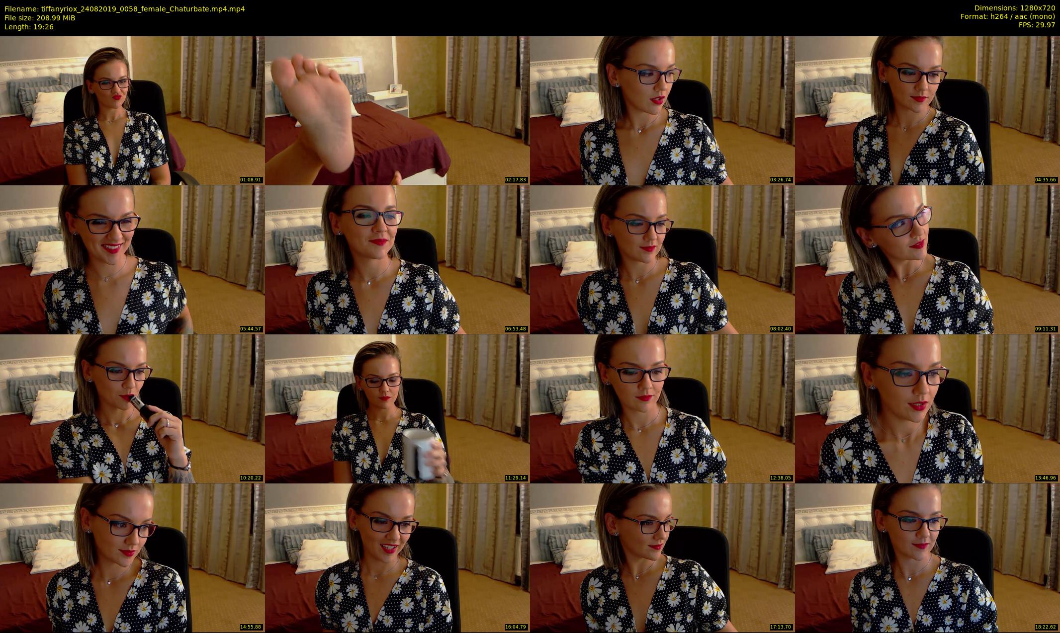 tiffanyriox — 20 minute Chaturbate female cam show recording, 720p, Aug 24, 2019