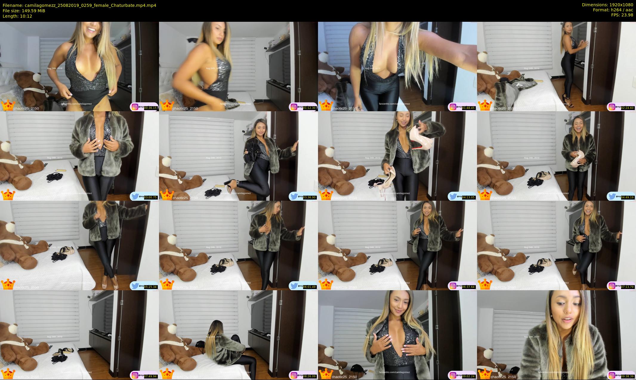 camilagomezz — 11 minute Chaturbate female cam show recording, 1080p, Aug 25, 2019