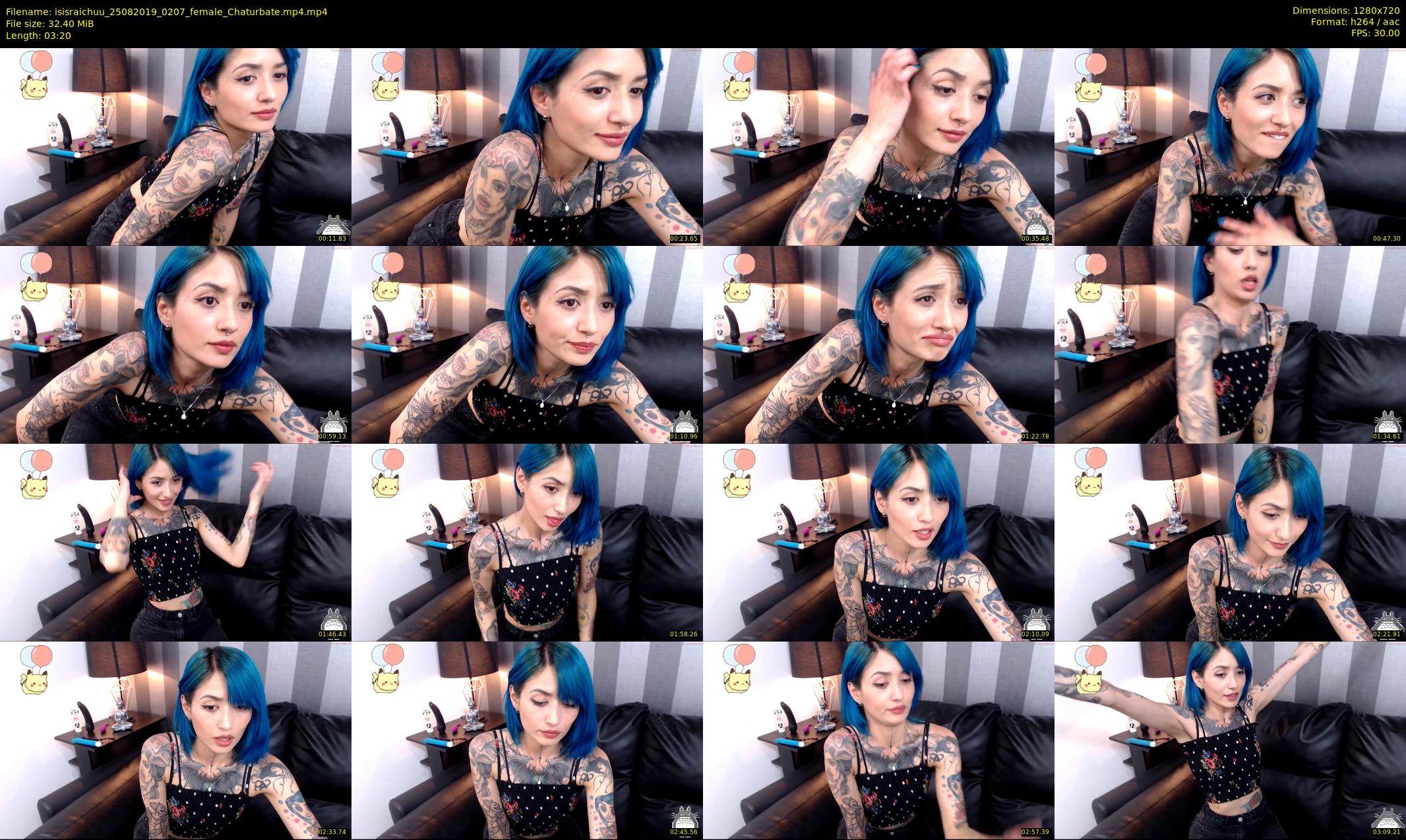 isisraichuu — 4 minute Chaturbate female cam show recording, 720p, Aug 25, 2019