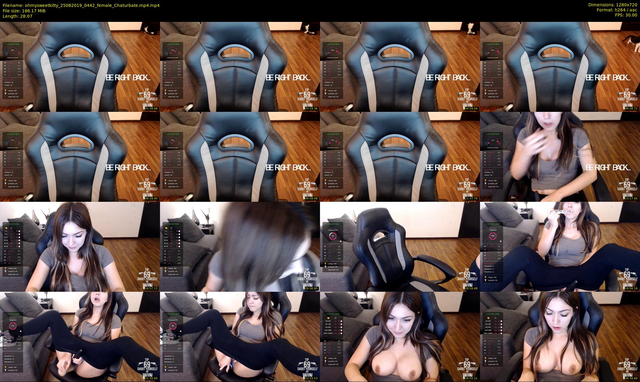 ohmysweetkitty — 29 minute Chaturbate female cam show recording, 720p, Aug 25, 2019
