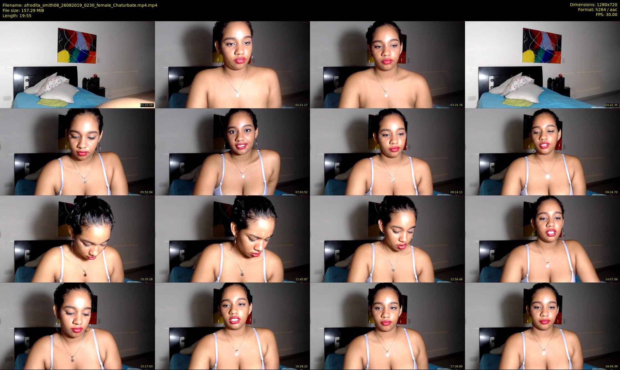 afrodita_smith08 — 20 minute Chaturbate female cam show recording, 720p, Aug 26, 2019