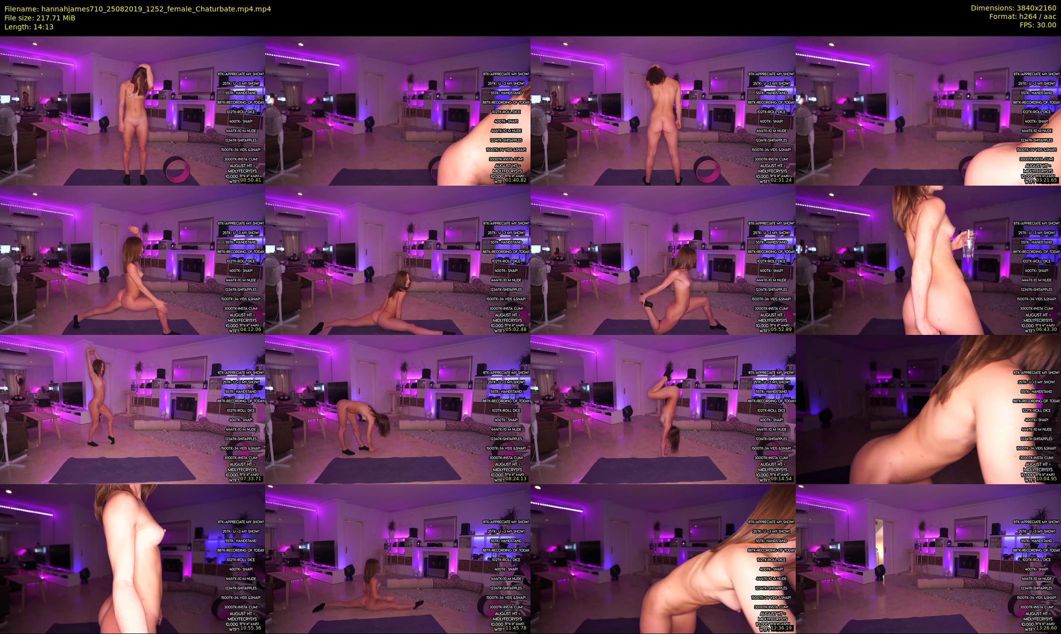 hannahjames710 — 15 minute Chaturbate female cam show recording, 4K, Aug 25, 2019