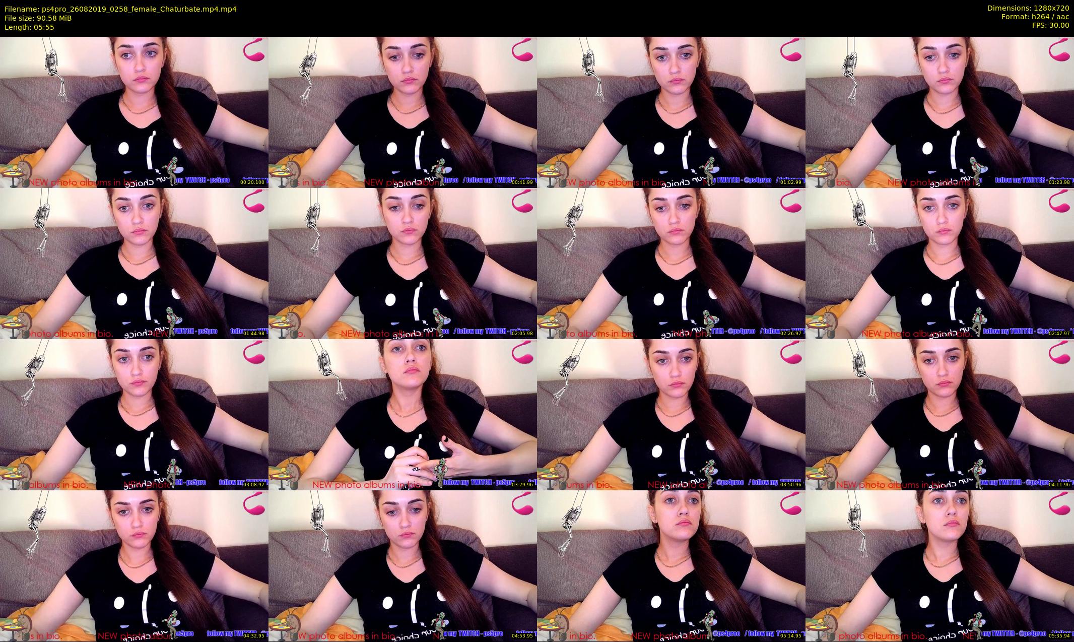 ps4pro — 6 minute Chaturbate female cam show recording, 720p, Aug 26, 2019