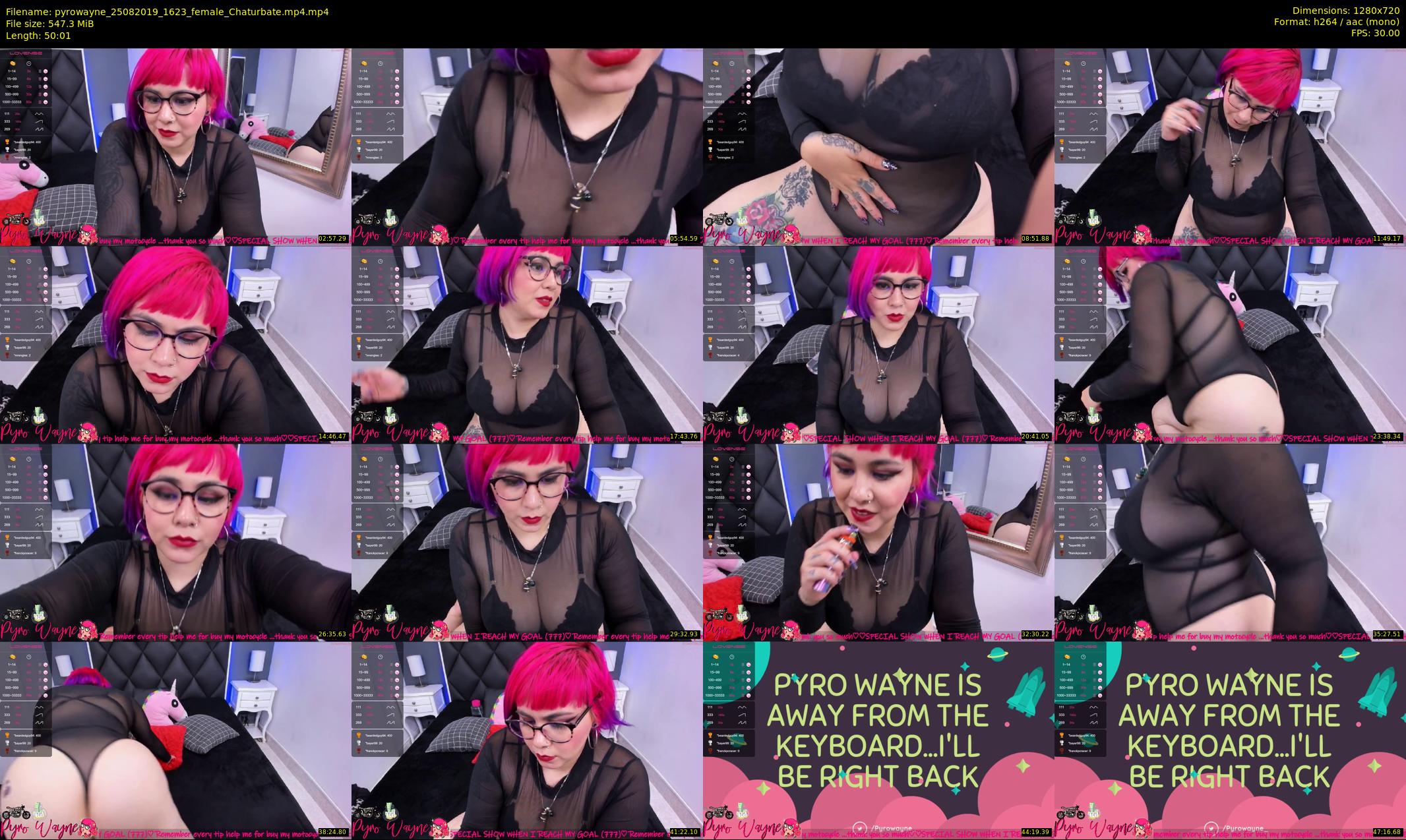 pyrowayne — 51 minute Chaturbate female cam show recording, 720p, Aug 25, 2019
