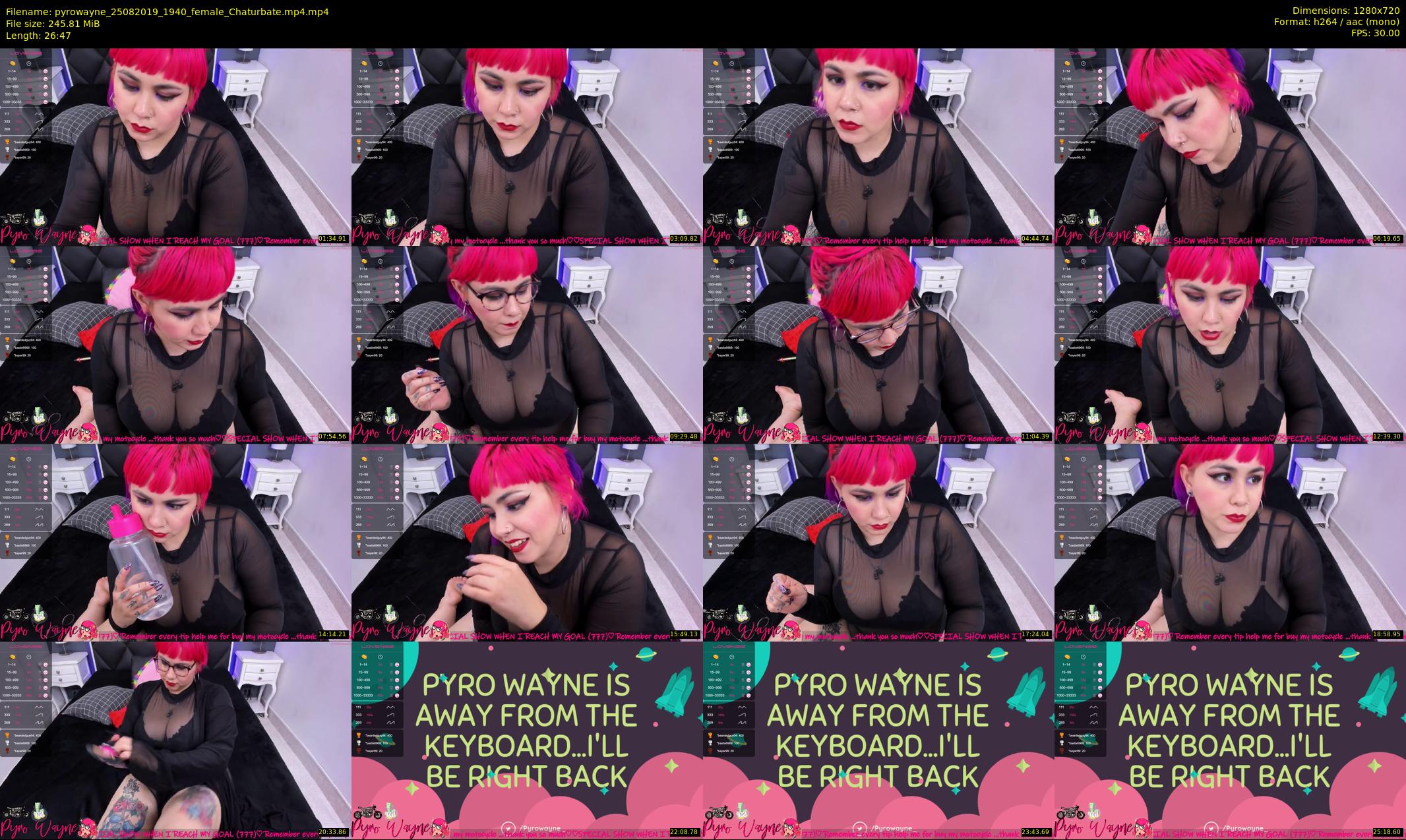 pyrowayne — 27 minute Chaturbate female cam show recording, 720p, Aug 25, 2019