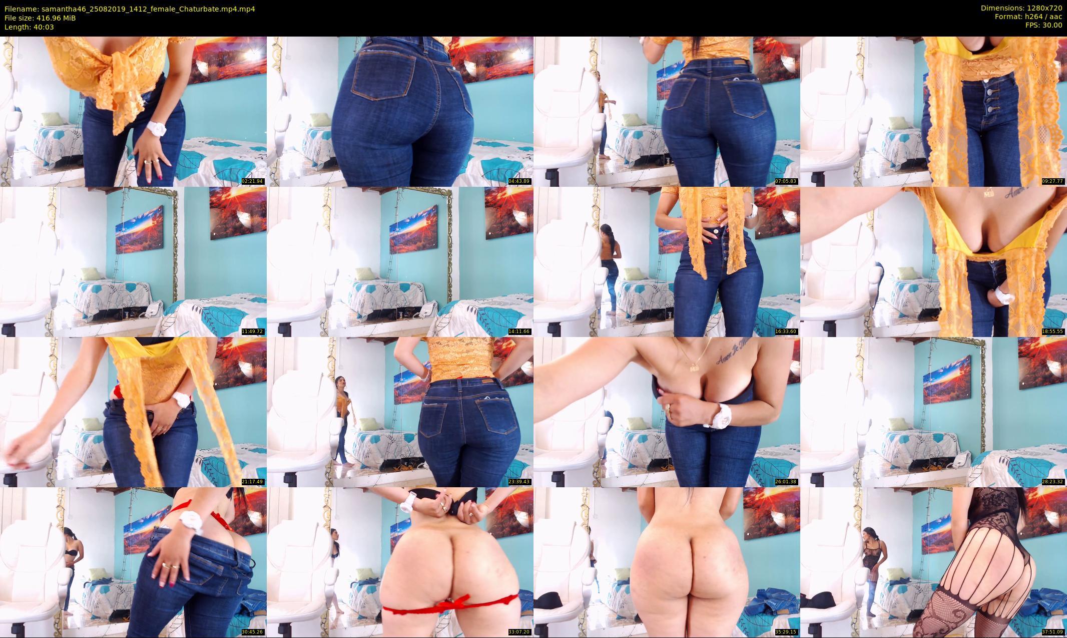 samantha46 — 41 minute Chaturbate female cam show recording, 720p, Aug 25, 2019