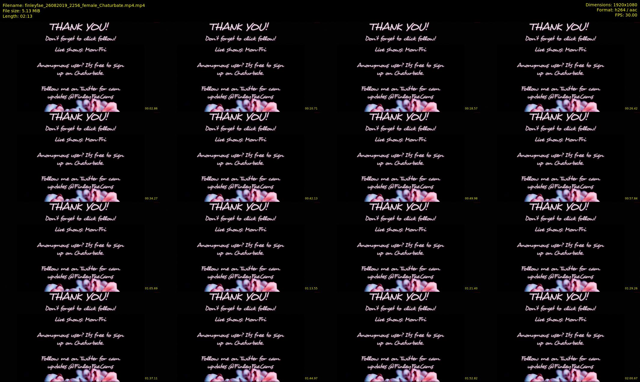 finleyfae — 3 minute Chaturbate female cam show recording, 1080p, Aug 26, 2019