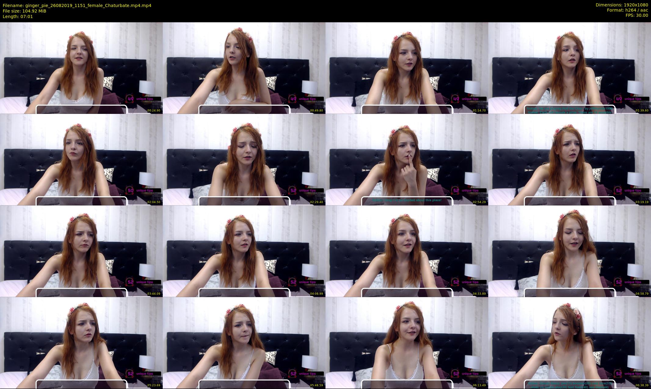 ginger_pie — 8 minute Chaturbate female cam show recording, 1080p, Aug 26, 2019