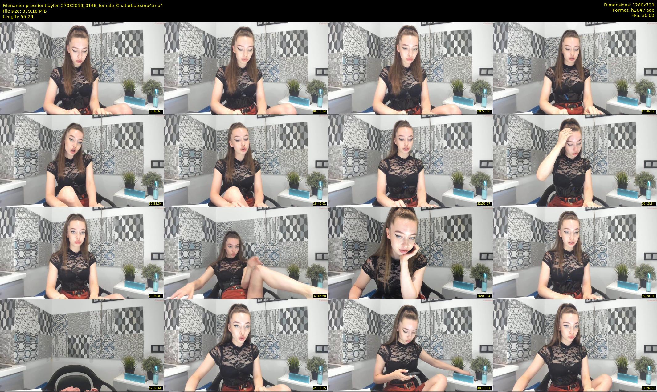 presidenttaylor — 56 minute Chaturbate female cam show recording, 720p, Aug 27, 2019