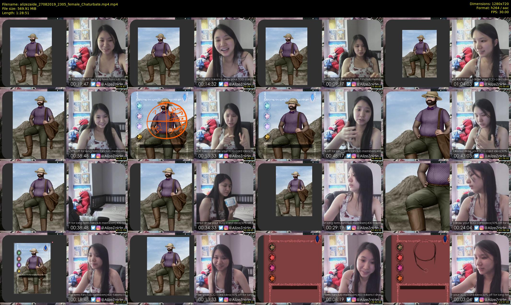 alizezaide — 89 minute Chaturbate female cam show recording, 720p, Aug 27, 2019
