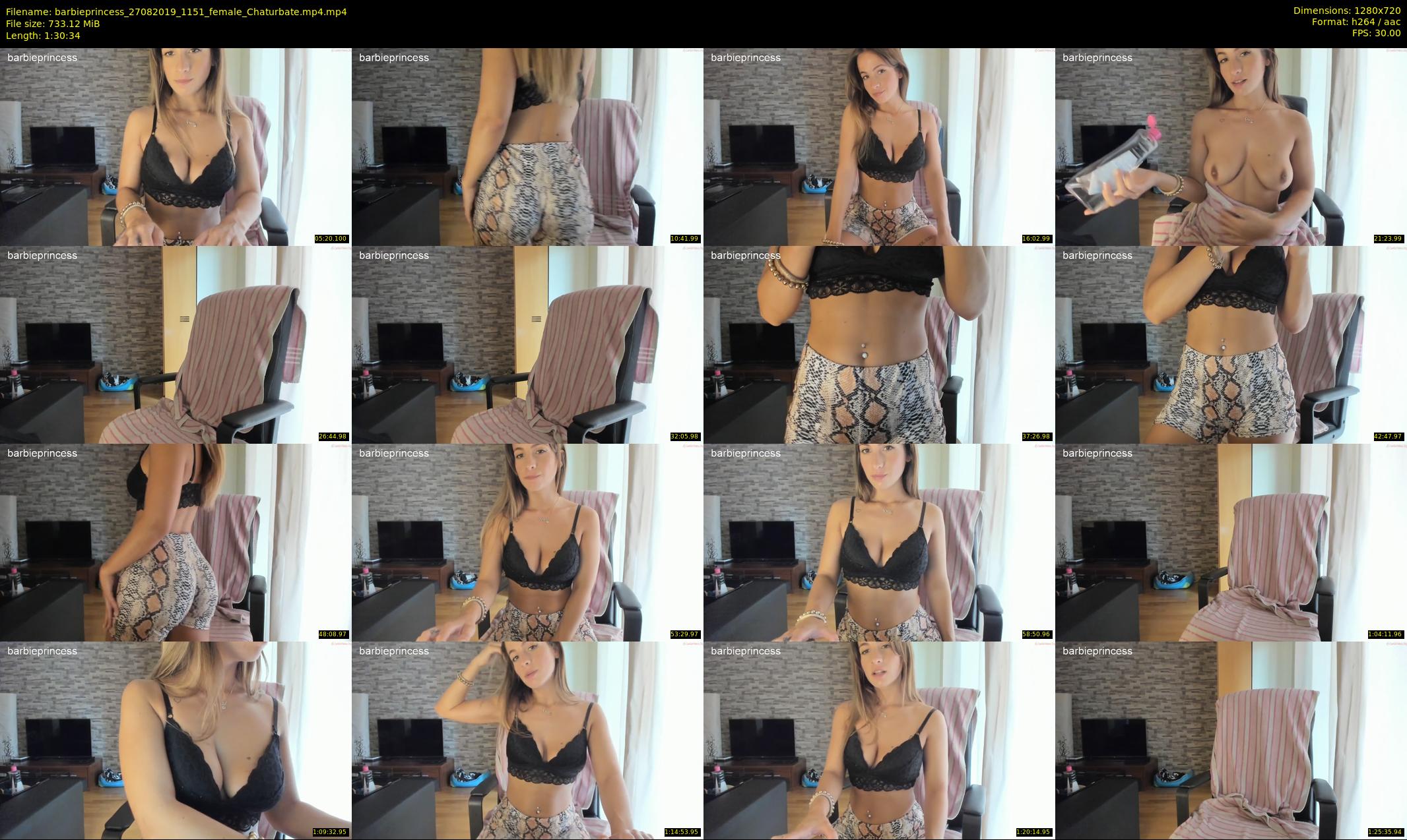 barbieprincess — 91 minute Chaturbate female cam show recording, 720p, Aug 27, 2019