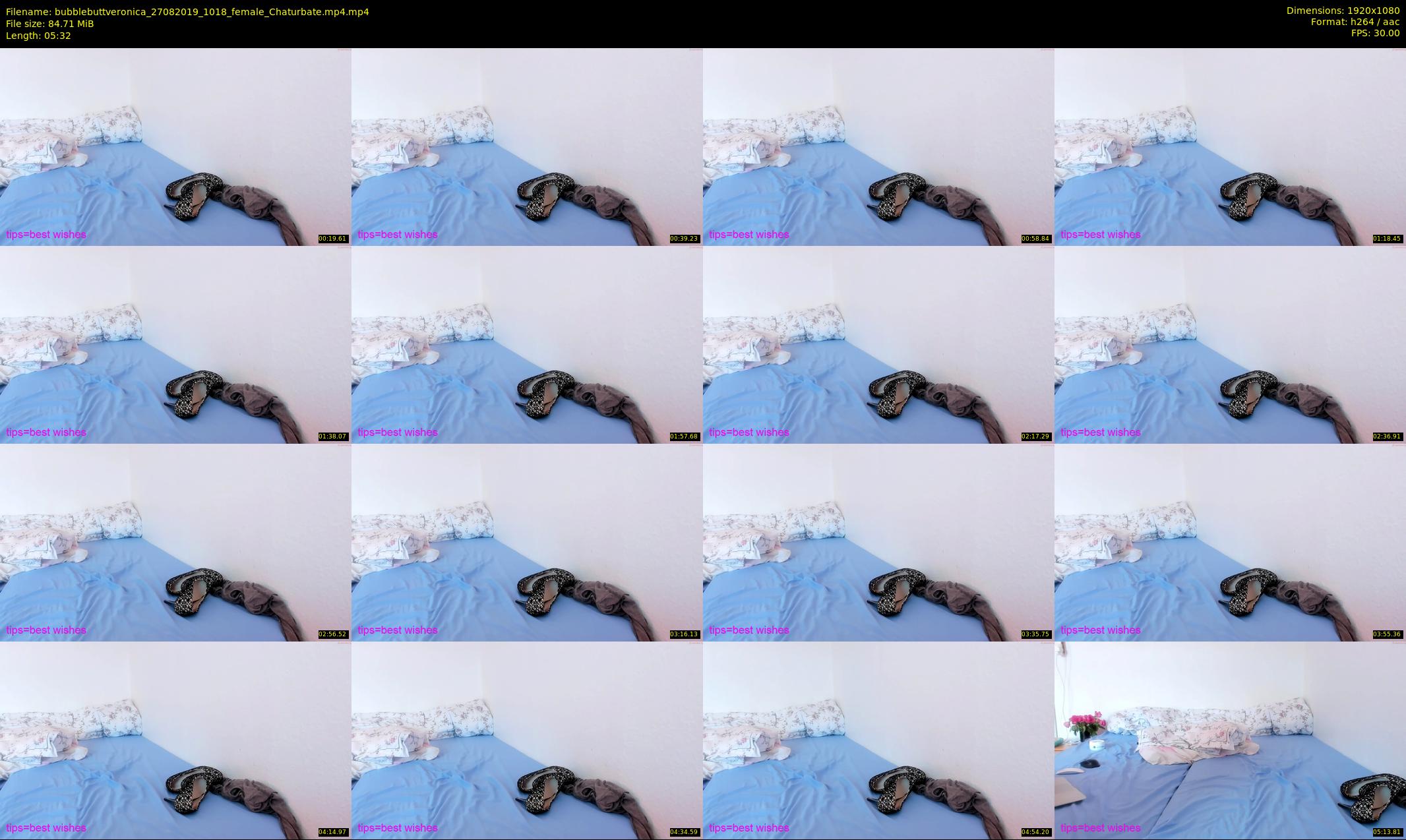 bubblebuttveronica — 6 minute Chaturbate female cam show recording, 1080p, Aug 27, 2019