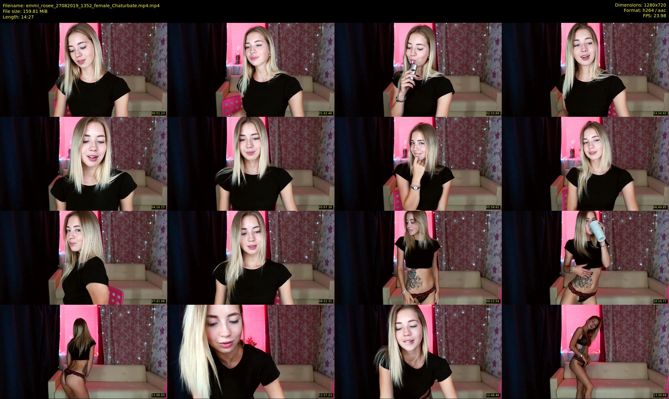 emmi_rosee — 15 minute Chaturbate female cam show recording, 720p, Aug 27, 2019