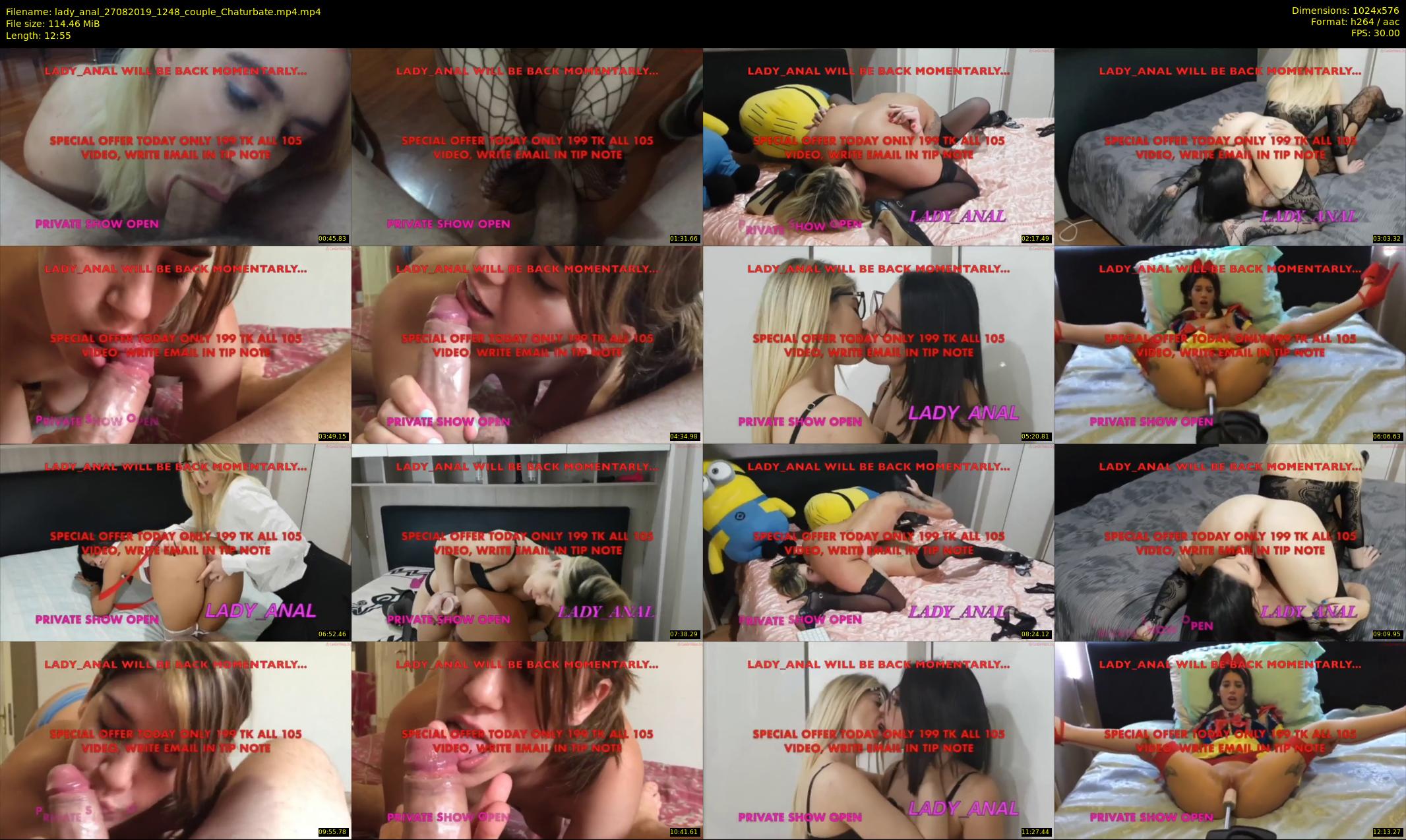 lady_anal — 13 minute Chaturbate female cam show recording, 480p, Aug 27, 2019