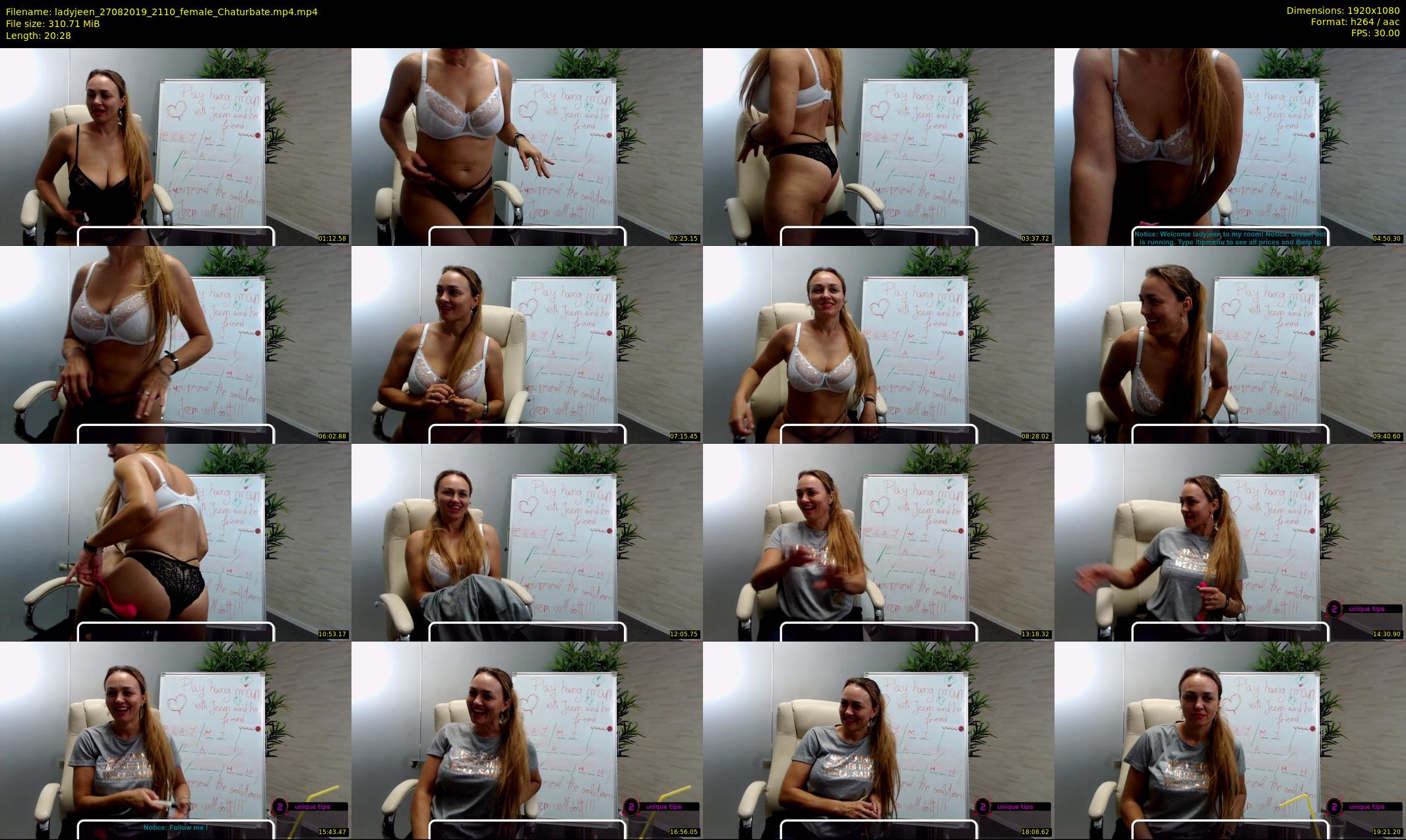 ladyjeen — 21 minute Chaturbate female cam show recording, 1080p, Aug 27, 2019