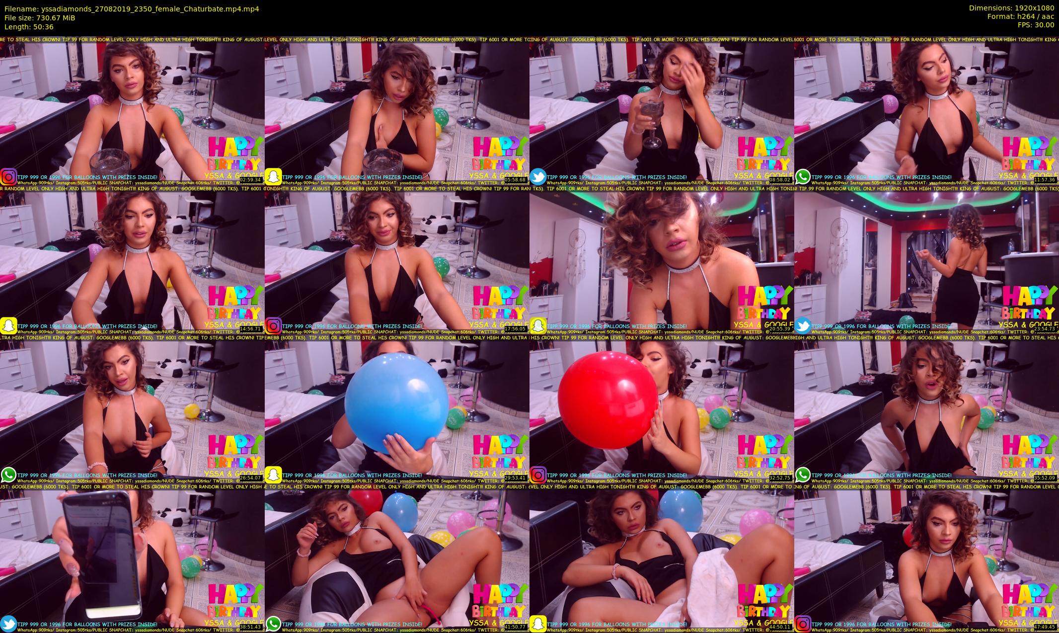 yssadiamonds — 51 minute Chaturbate female cam show recording, 1080p, Aug 27, 2019