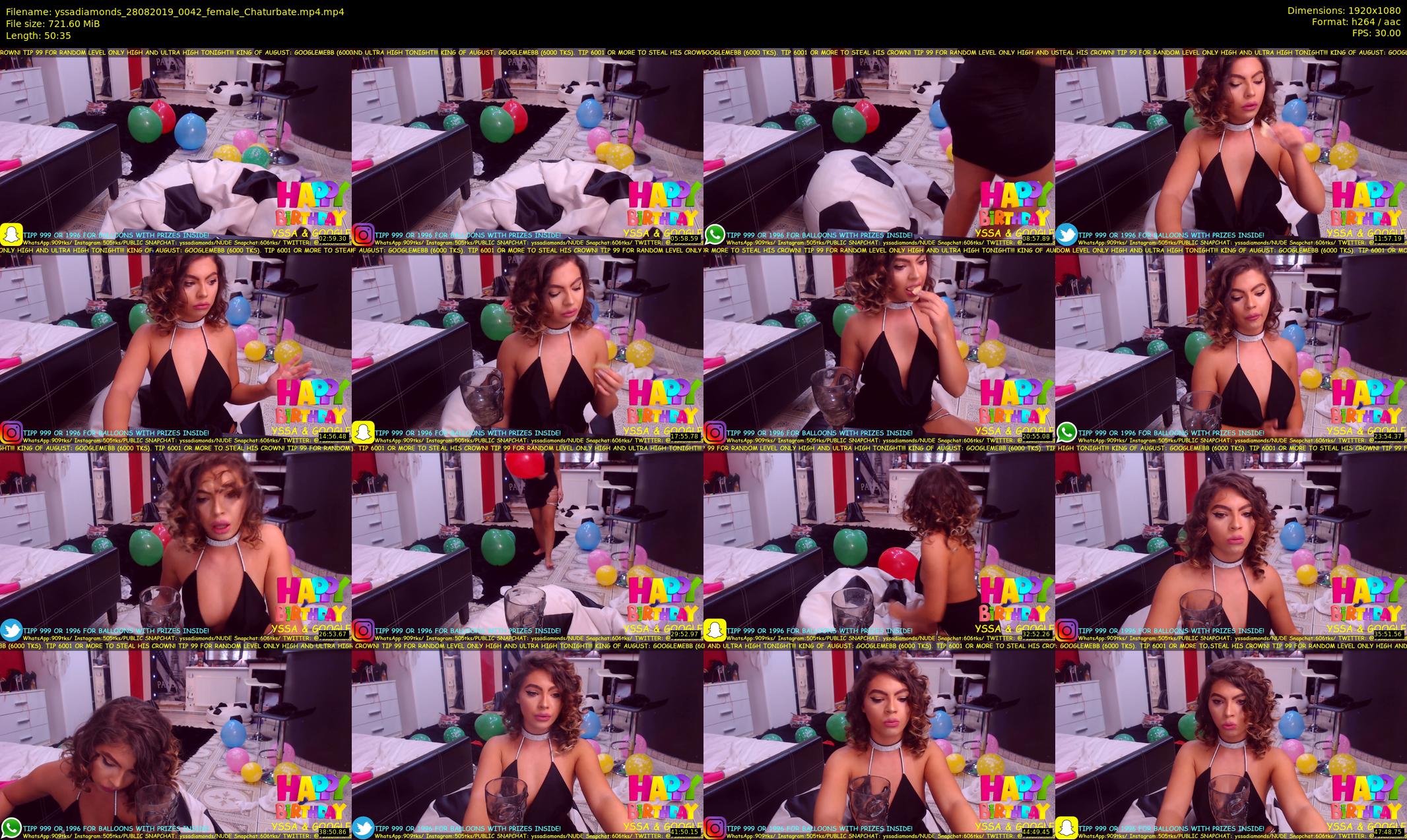 yssadiamonds — 51 minute Chaturbate female cam show recording, 1080p, Aug 28, 2019