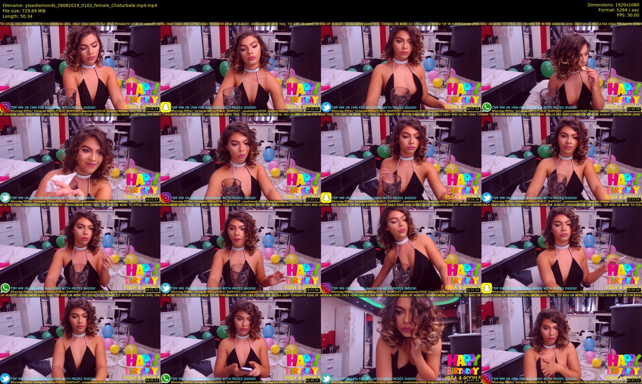 yssadiamonds — 51 minute Chaturbate female cam show recording, 1080p, Aug 28, 2019