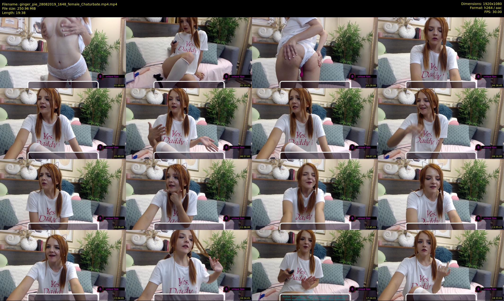 ginger_pie — 20 minute Chaturbate female cam show recording, 1080p, Aug 28, 2019