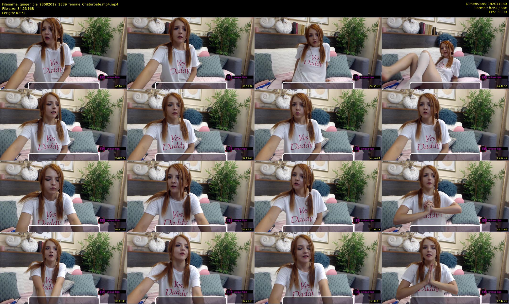 ginger_pie — 3 minute Chaturbate female cam show recording, 1080p, Aug 28, 2019
