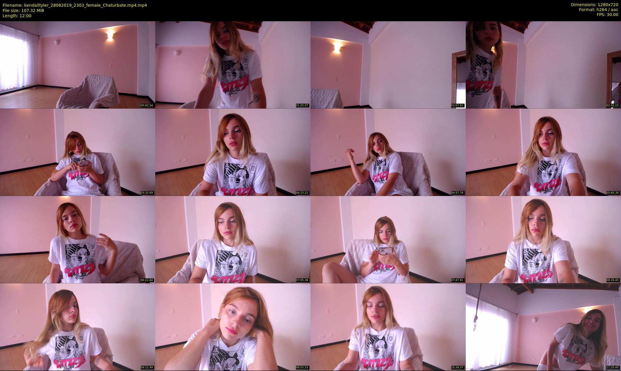 kendalltyler — 12 minute Chaturbate female cam show recording, 720p, Aug 28, 2019