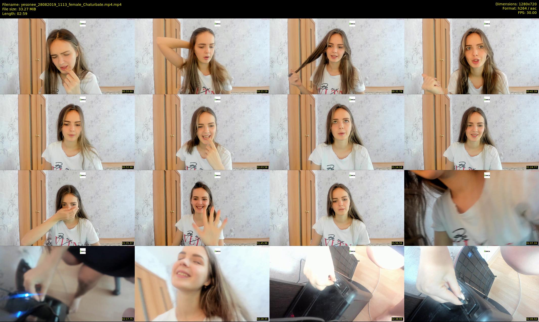 yesonee — 3 minute Chaturbate female cam show recording, 720p, Aug 28, 2019