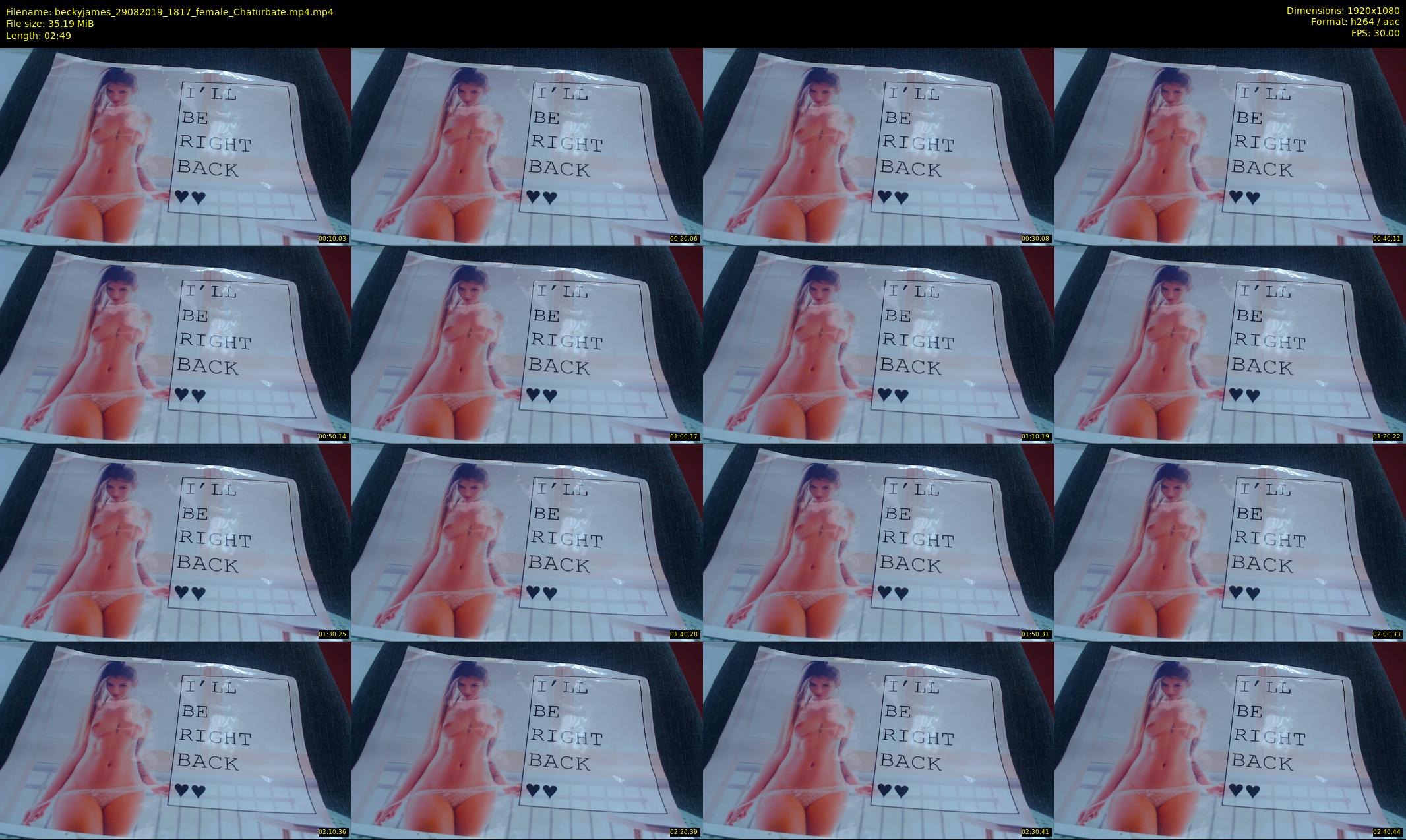 beckyjames — 3 minute Chaturbate female cam show recording, 1080p, Aug 29, 2019