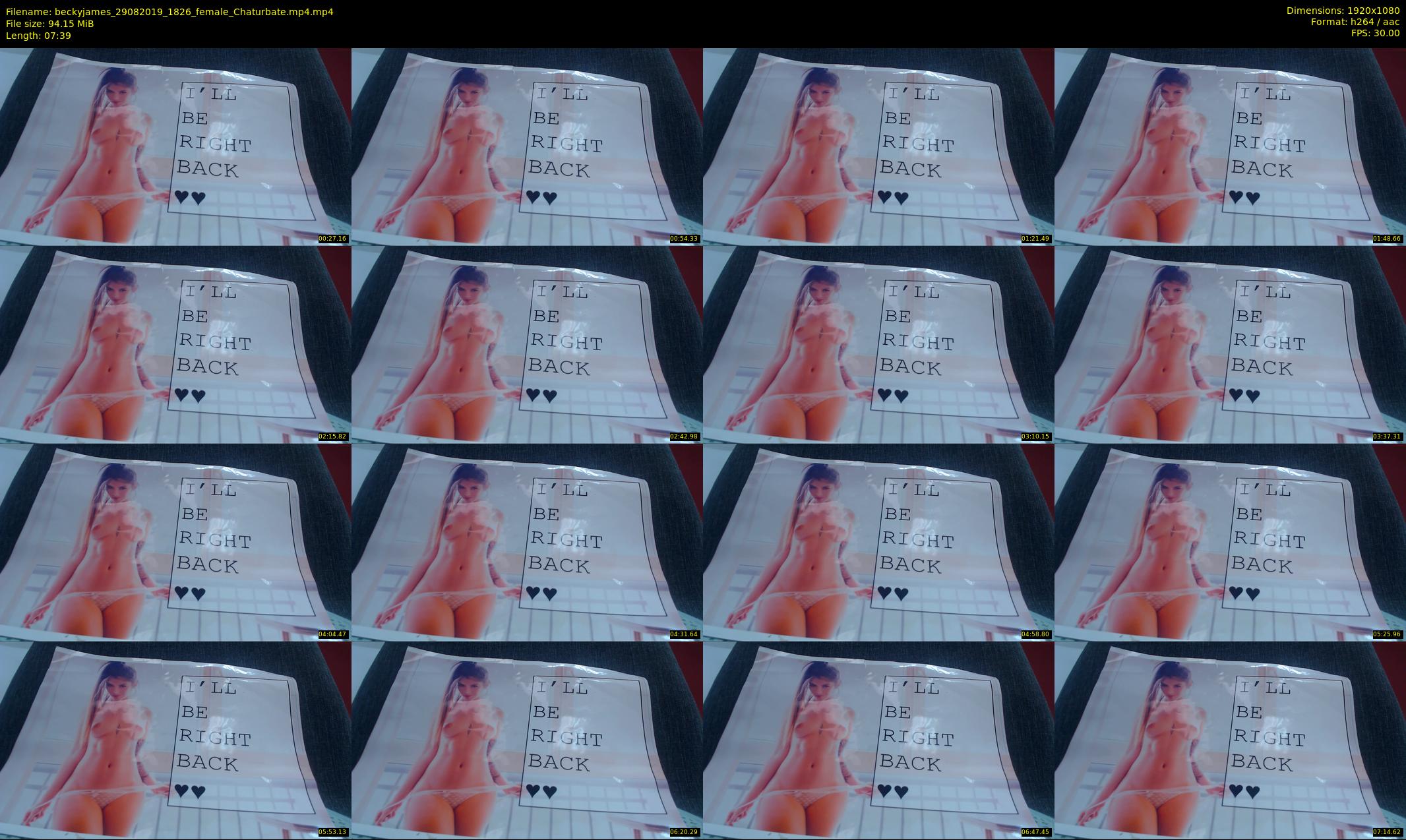 beckyjames — 8 minute Chaturbate female cam show recording, 1080p, Aug 29, 2019