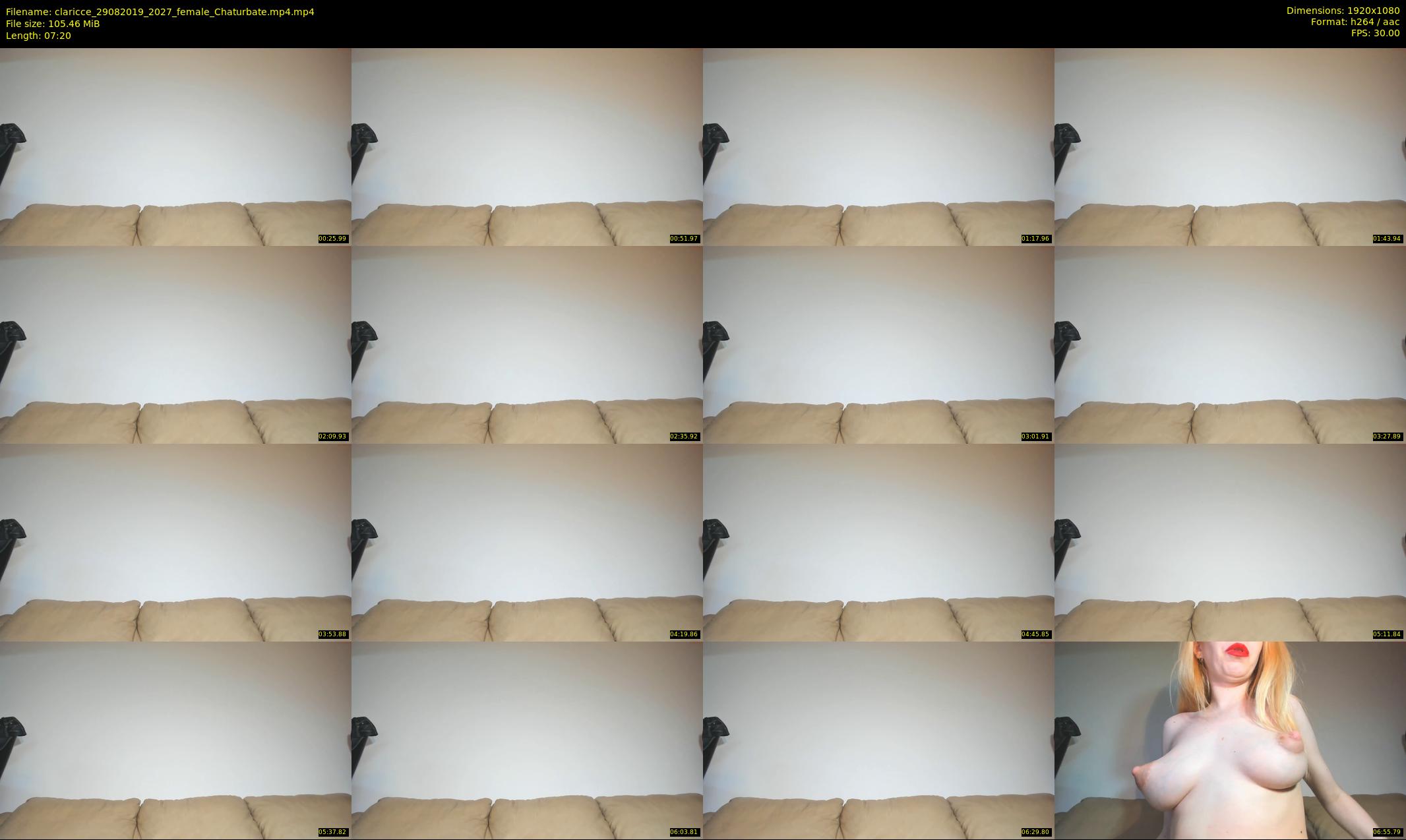 claricce — 8 minute Chaturbate female cam show recording, 1080p, Aug 29, 2019