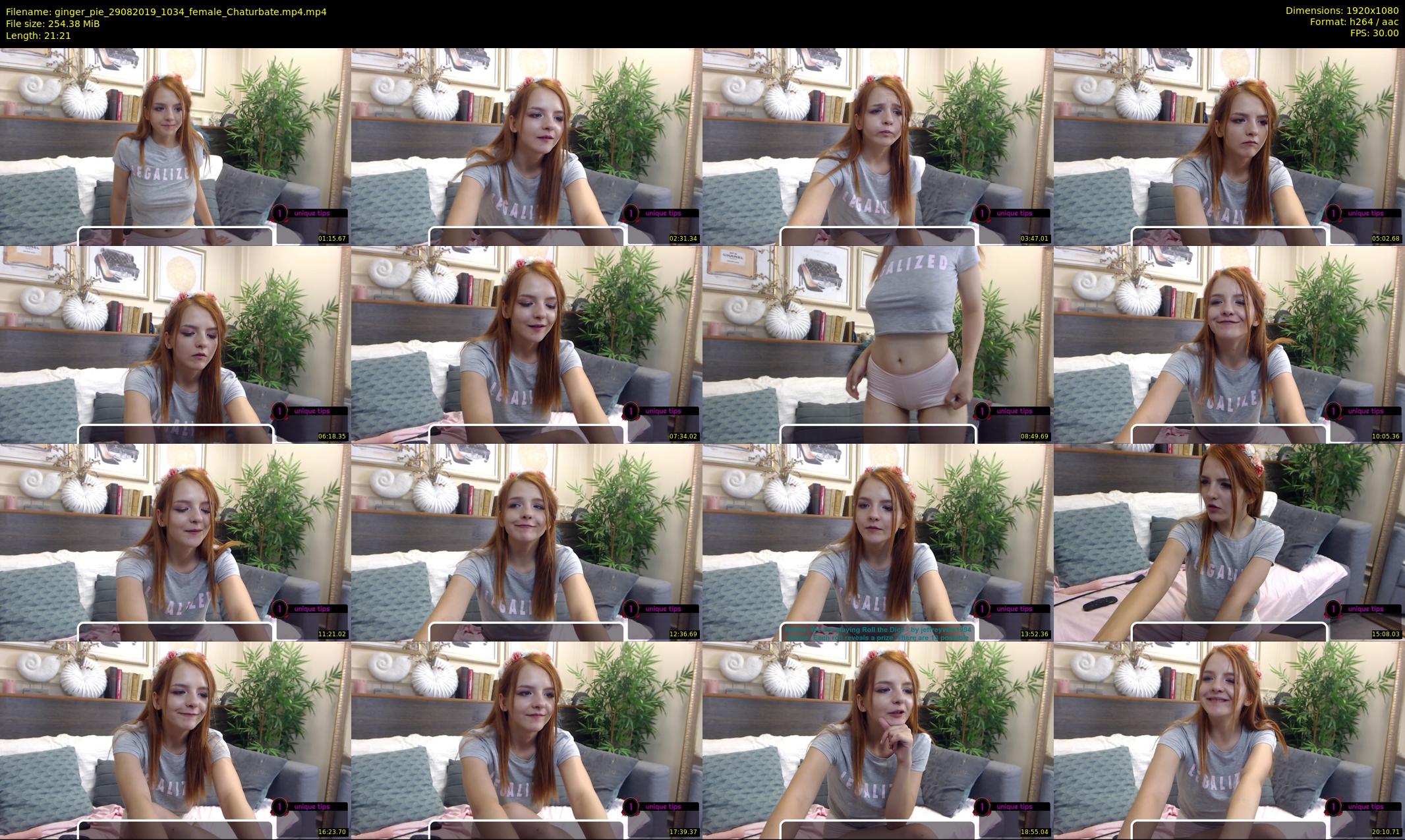 ginger_pie — 22 minute Chaturbate female cam show recording, 1080p, Aug 29, 2019