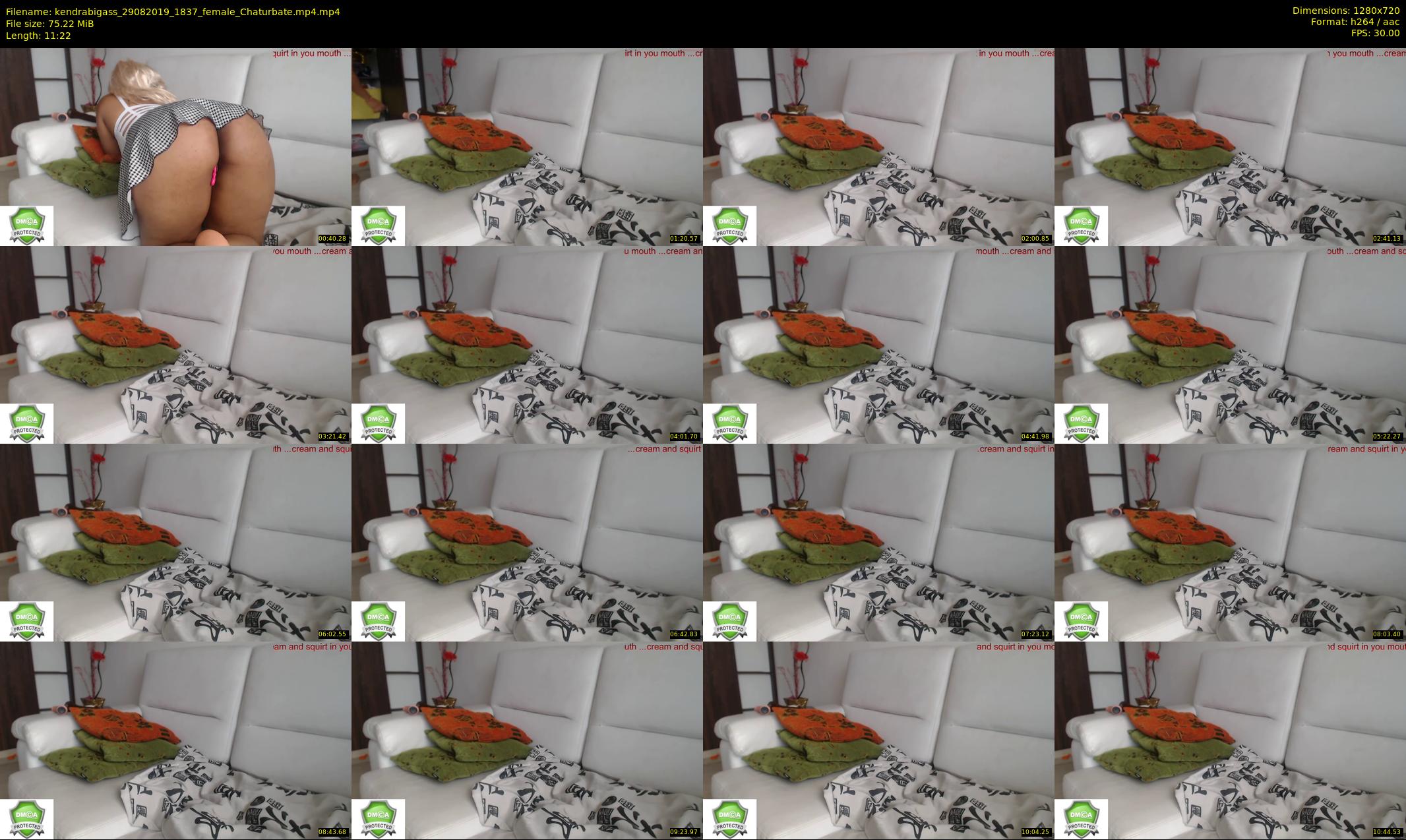 kendrabigass — 12 minute Chaturbate female cam show recording, 720p, Aug 29, 2019