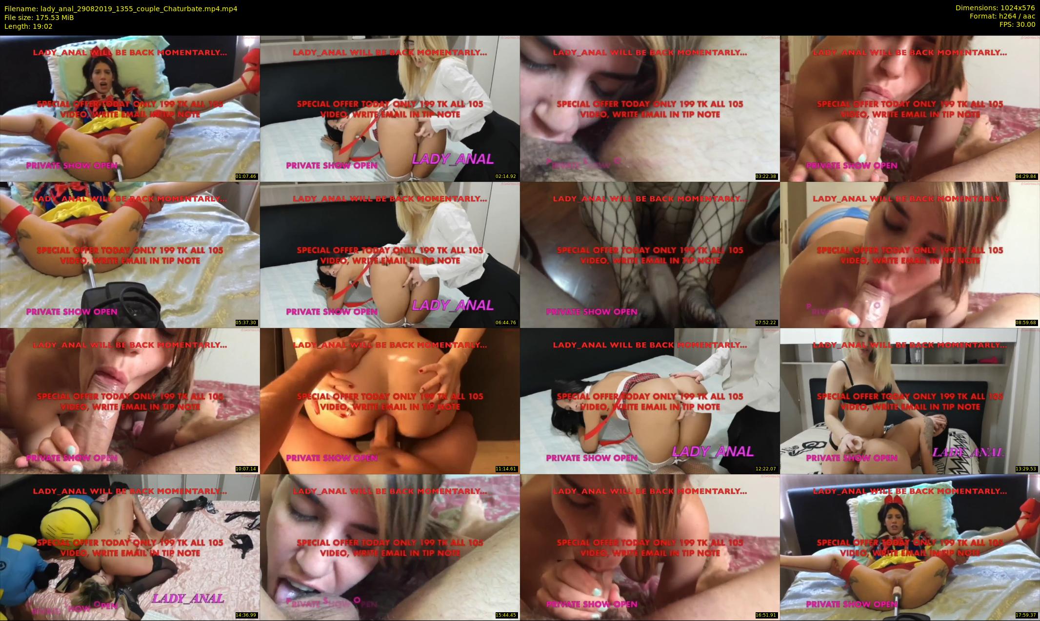 lady_anal — 20 minute Chaturbate female cam show recording, 480p, Aug 29, 2019