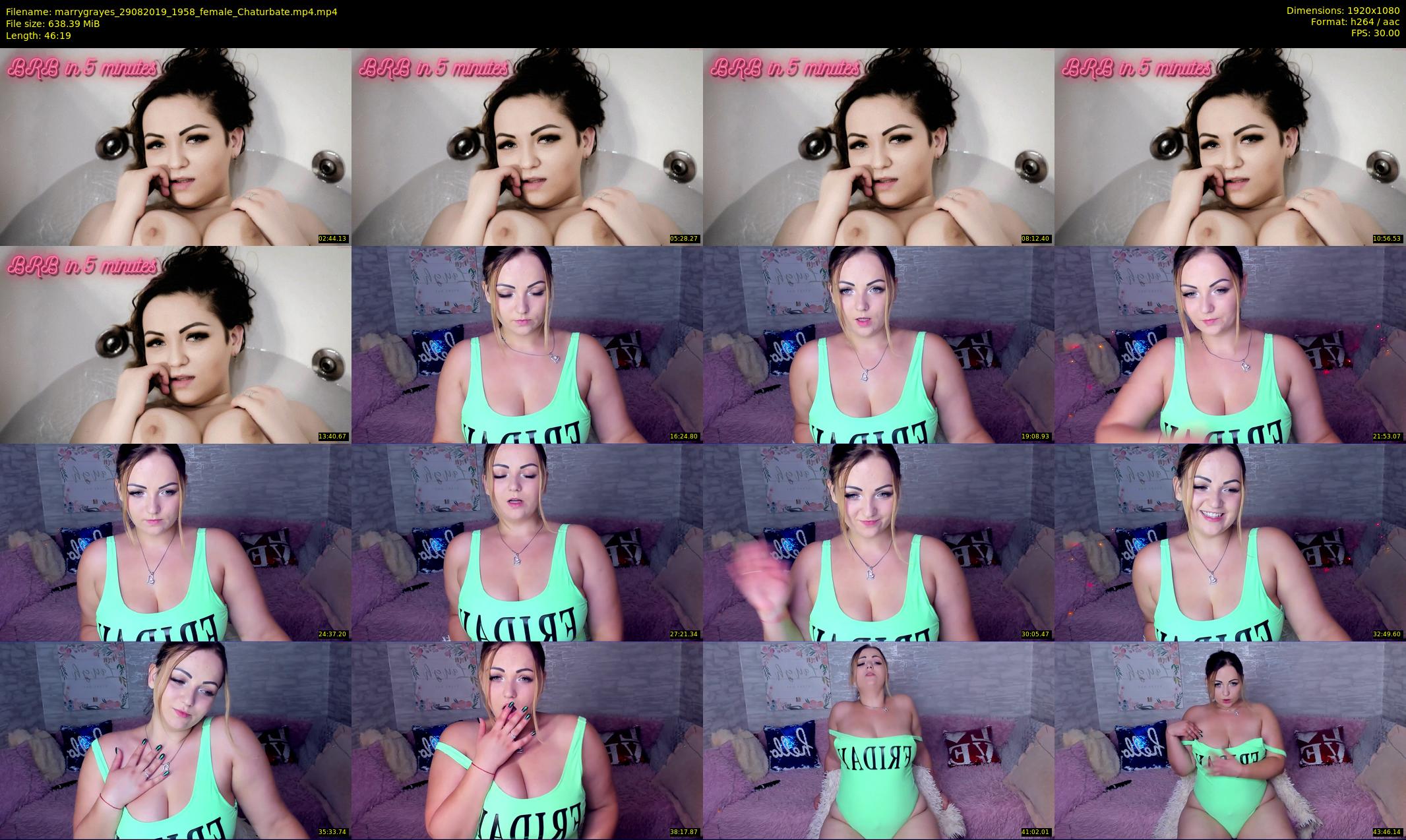 marrygrayes — 47 minute Chaturbate female cam show recording, 1080p, Aug 29, 2019