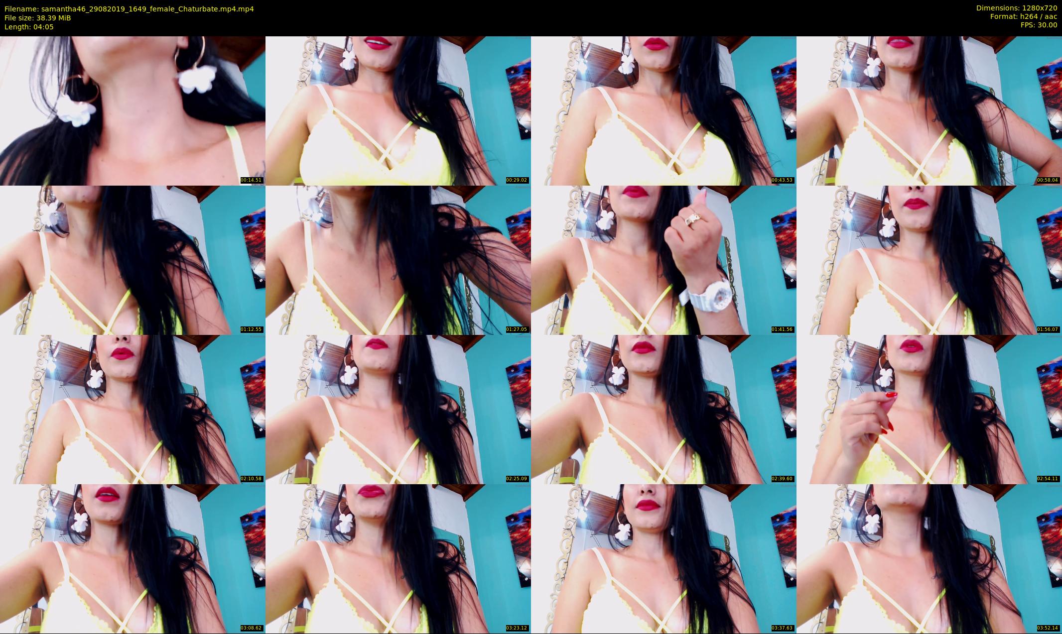 samantha46 — 5 minute Chaturbate female cam show recording, 720p, Aug 29, 2019