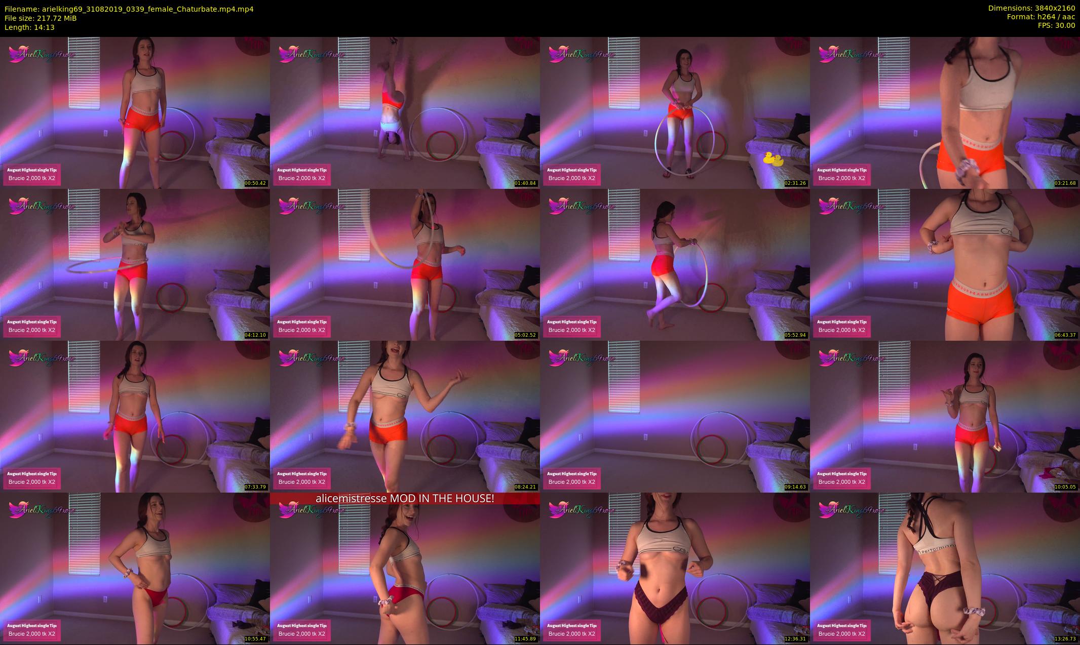 arielking69 — 15 minute Chaturbate female cam show recording, 4K, Aug 31, 2019