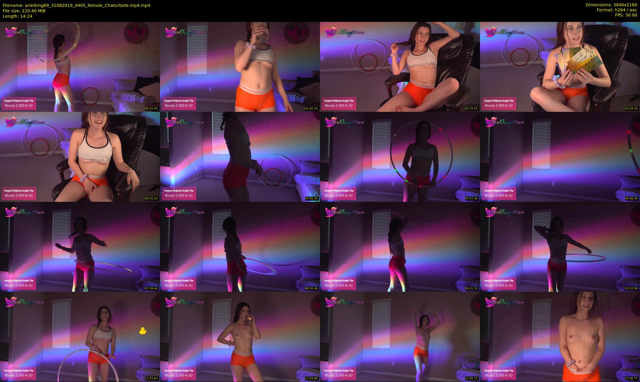 arielking69 — 15 minute Chaturbate female cam show recording, 4K, Aug 31, 2019