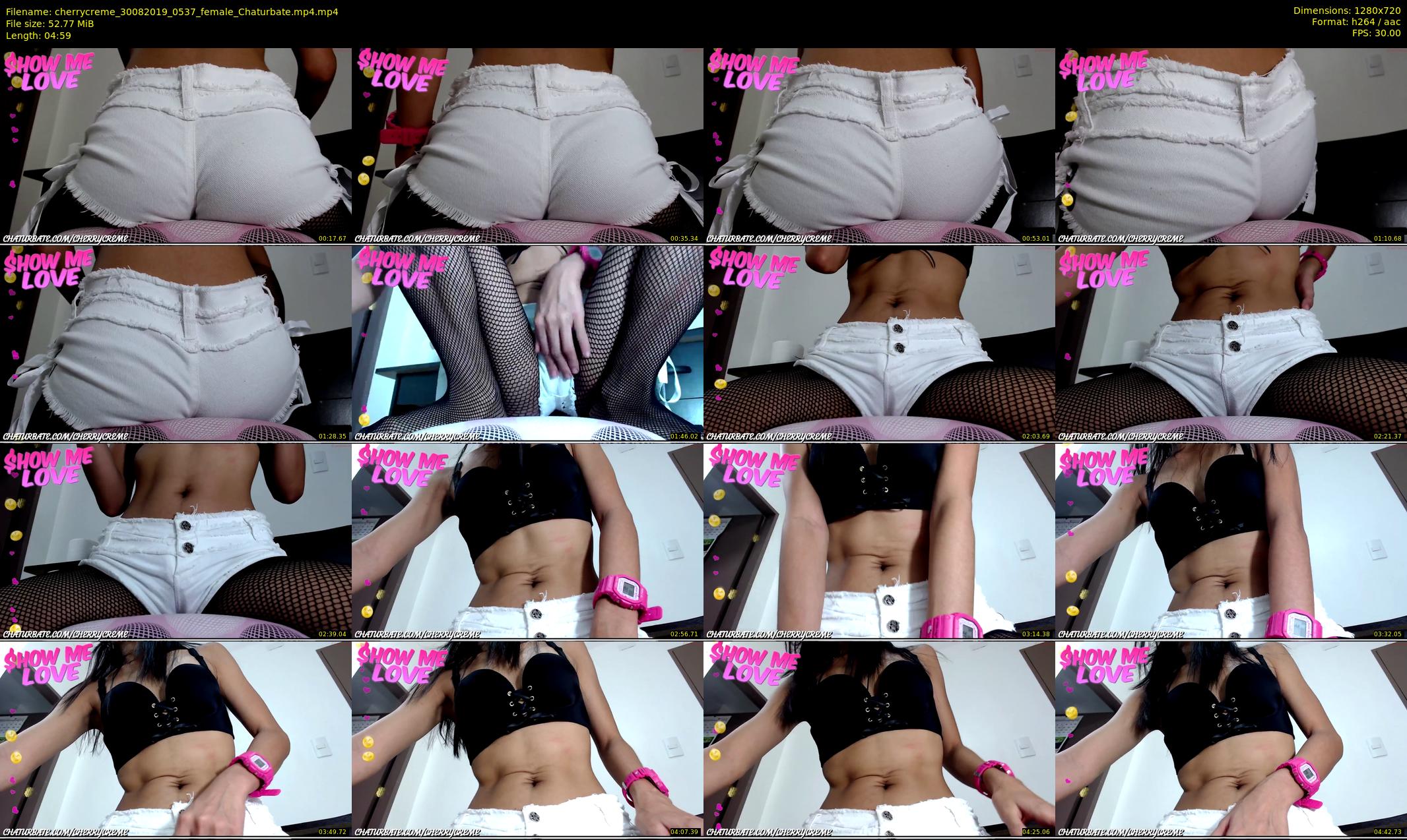 cherrycreme — 5 minute Chaturbate female cam show recording, 720p, Aug 30, 2019