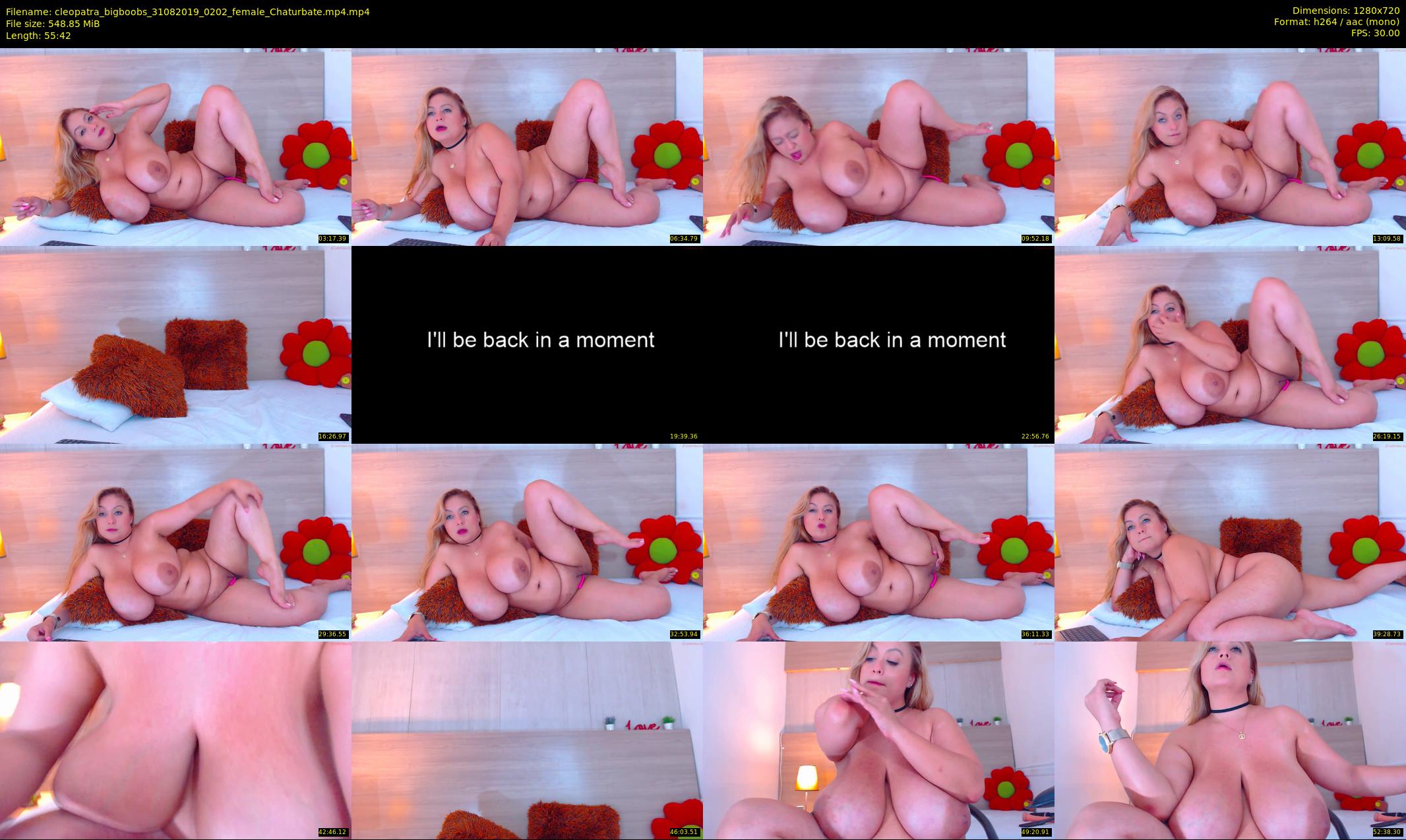 cleopatra_bigboobs — 56 minute Chaturbate female cam show recording, 720p, Aug 31, 2019