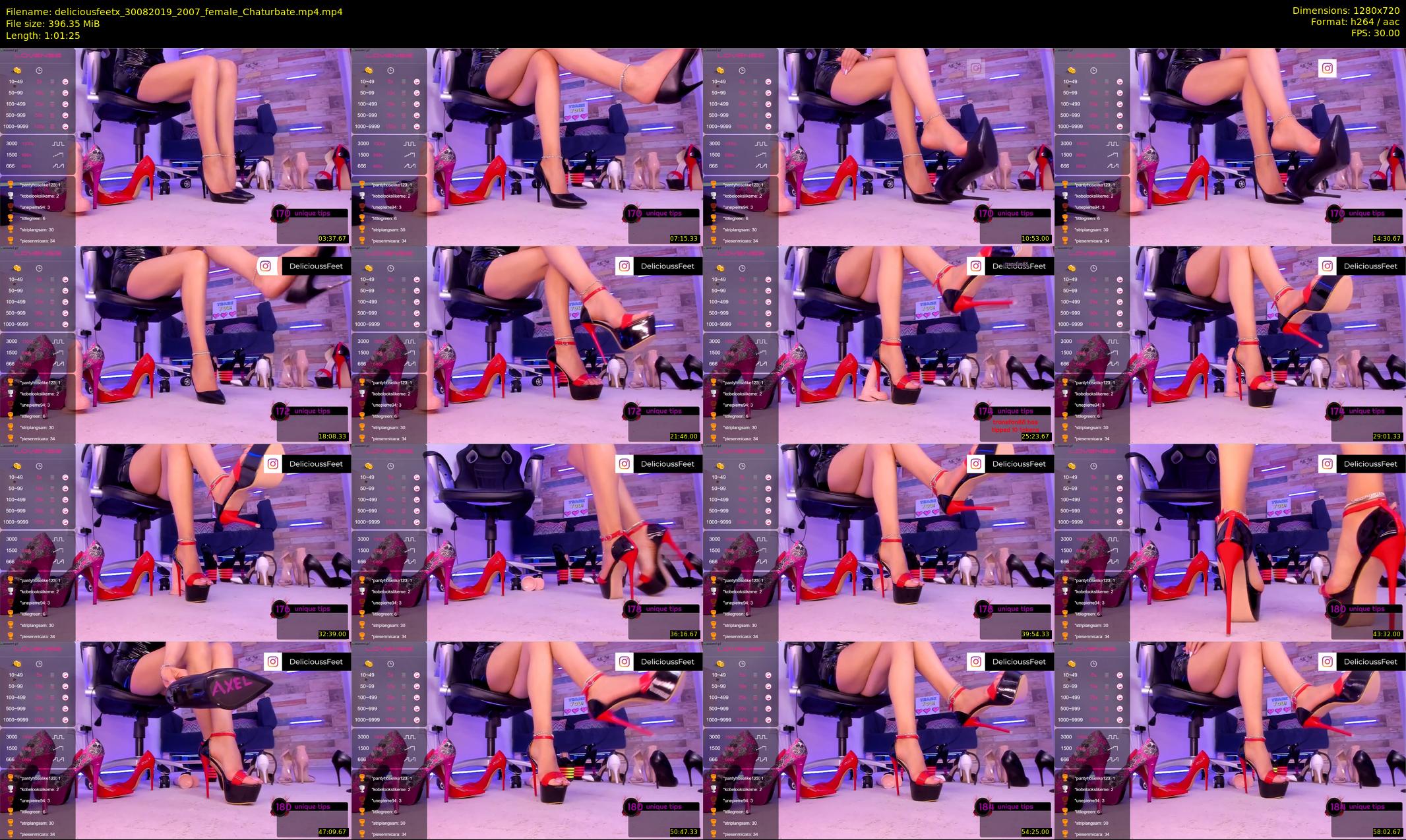 deliciousfeetx — 62 minute Chaturbate female cam show recording, 720p, Aug 30, 2019