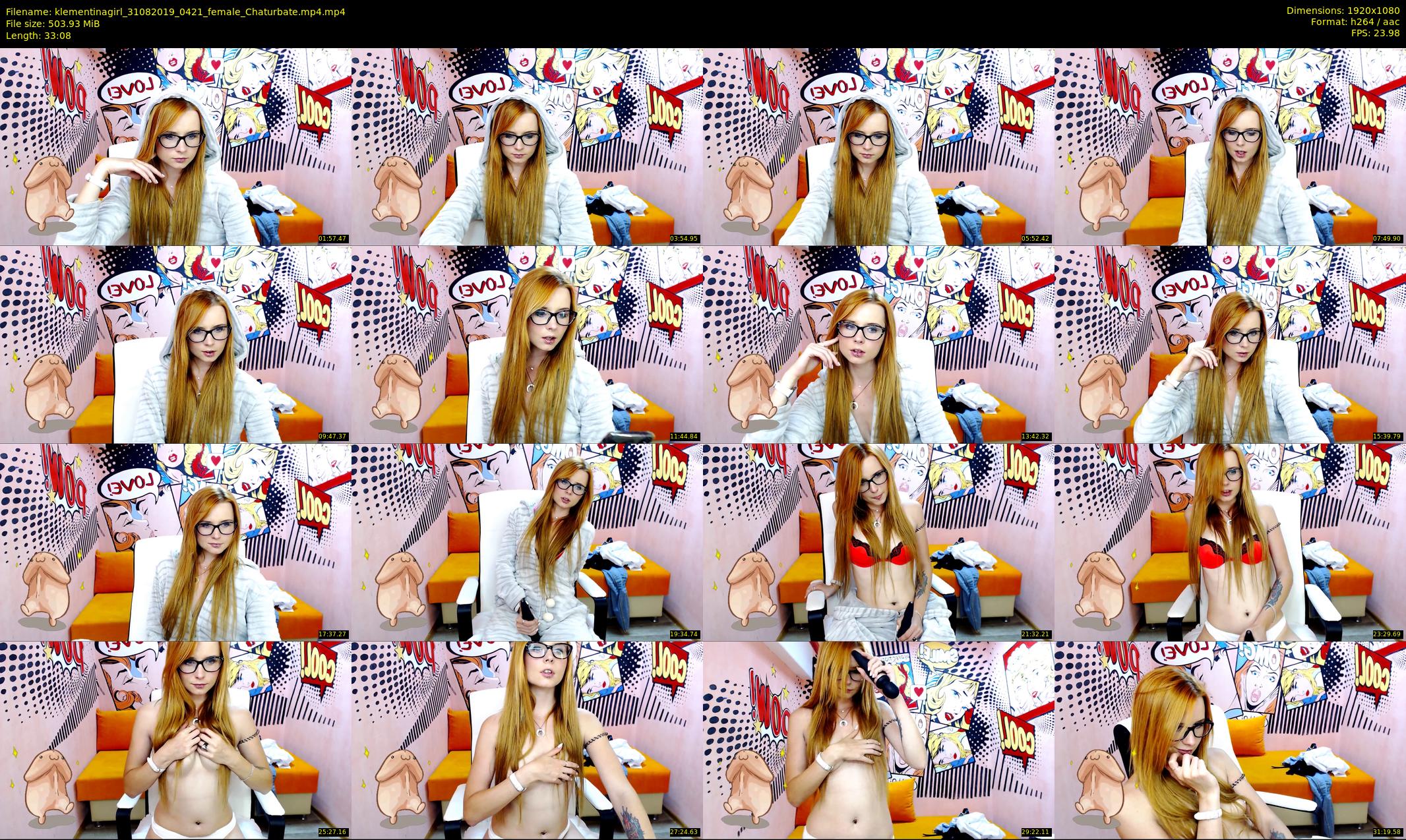 klementinagirl — 34 minute Chaturbate female cam show recording, 1080p, Aug 31, 2019