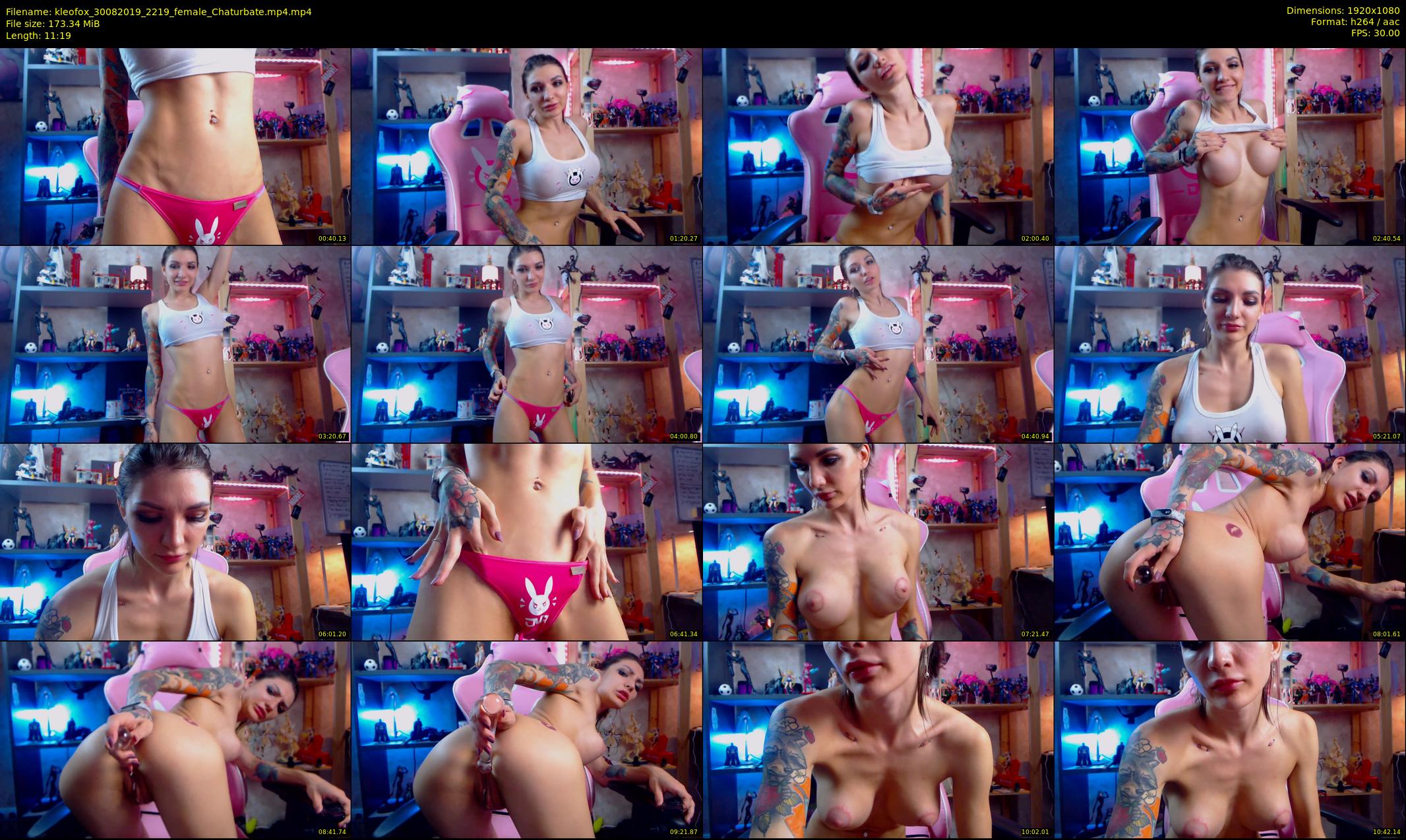 kleofox — 12 minute Chaturbate female cam show recording, 1080p, Aug 30, 2019