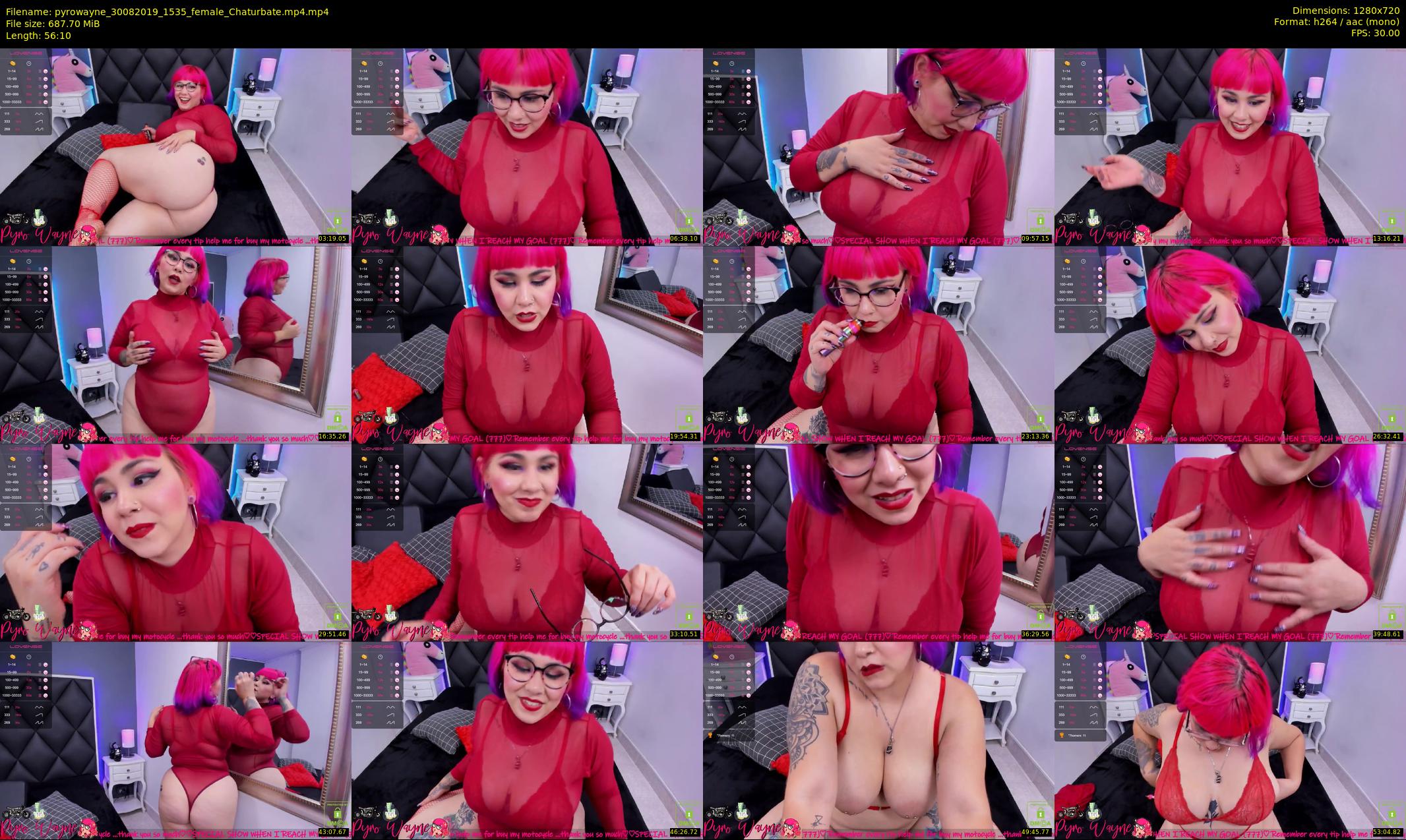 pyrowayne — 57 minute Chaturbate female cam show recording, 720p, Aug 30, 2019