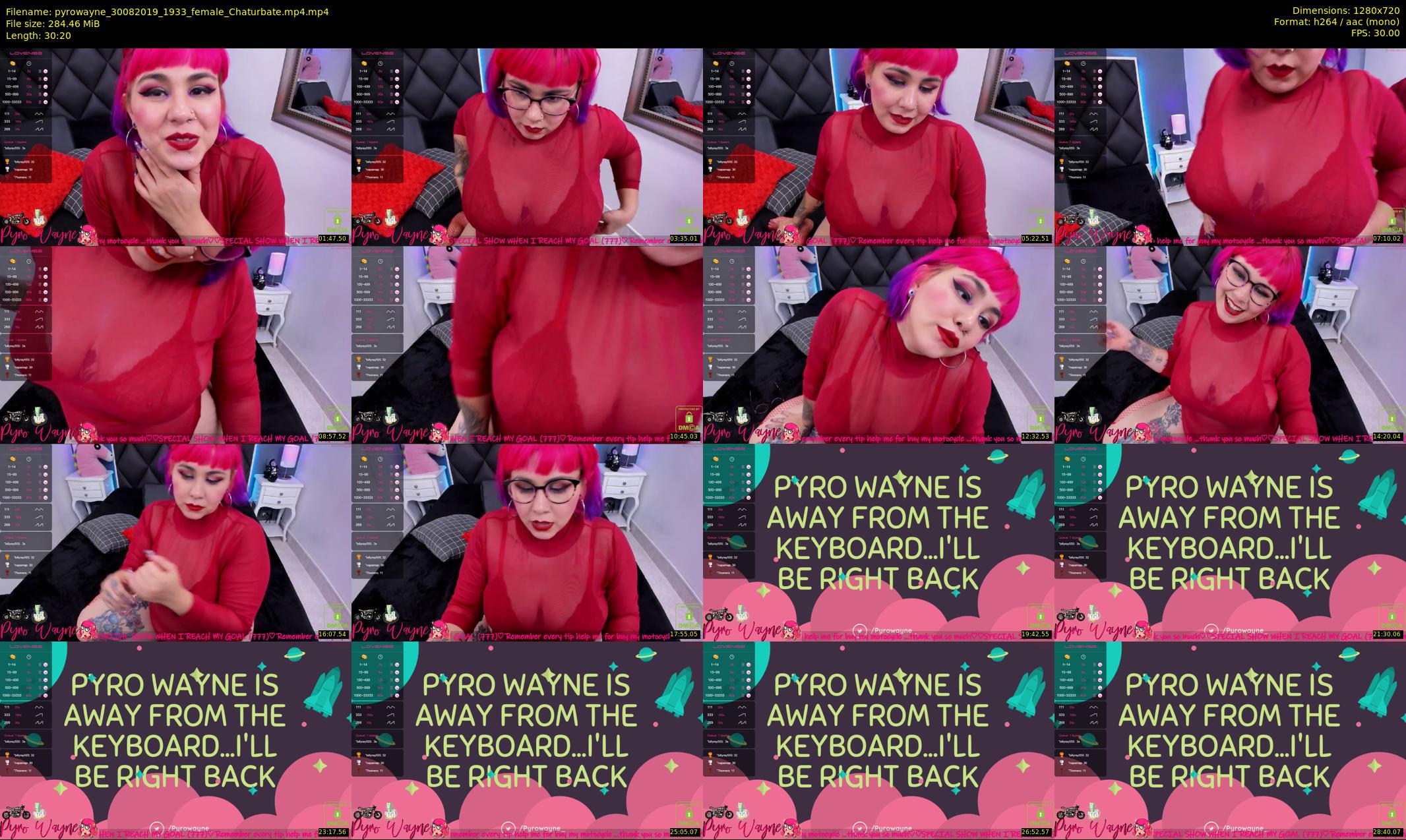 pyrowayne — 31 minute Chaturbate female cam show recording, 720p, Aug 30, 2019