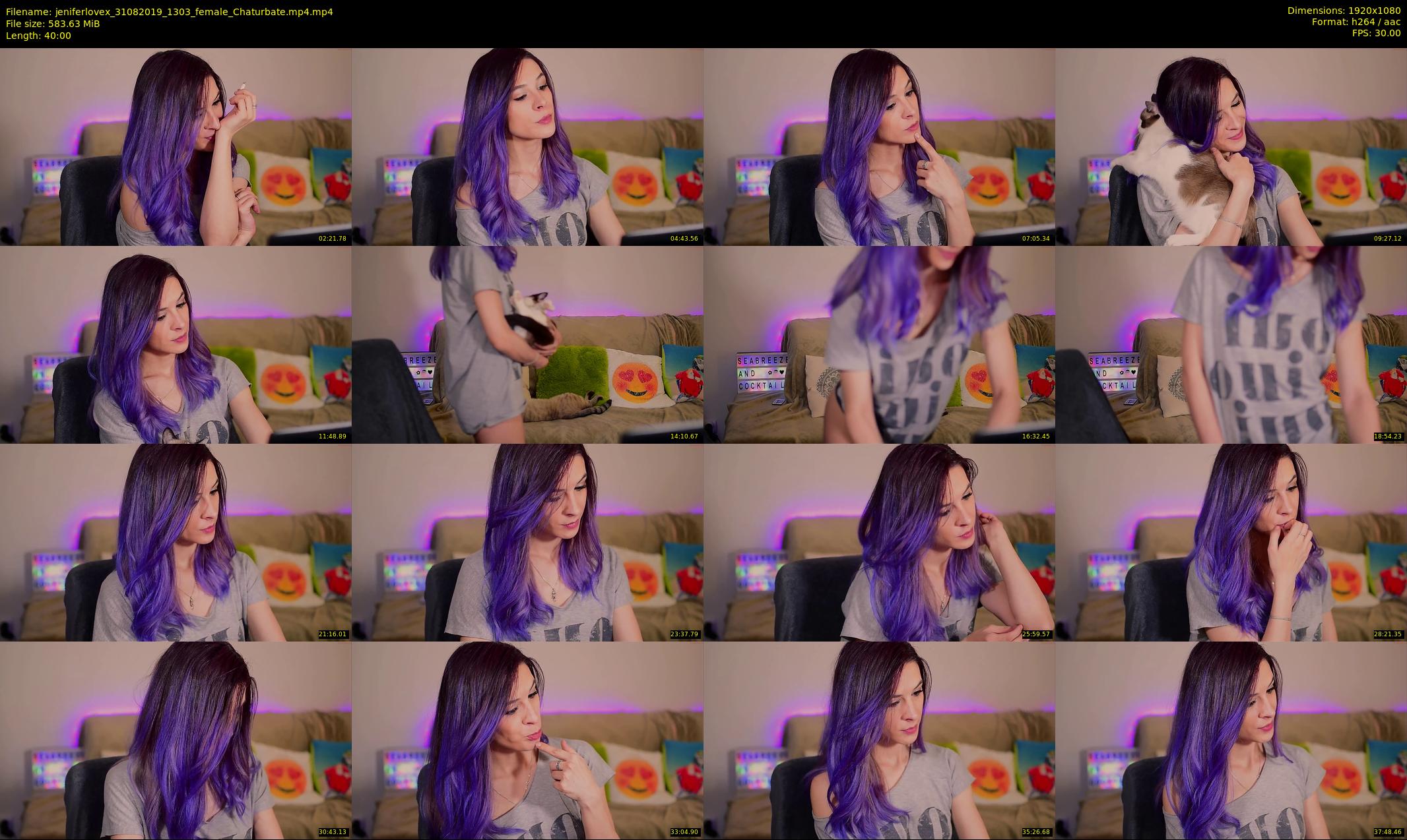 jeniferlovex — 40 minute Chaturbate female cam show recording, 1080p, Aug 31, 2019