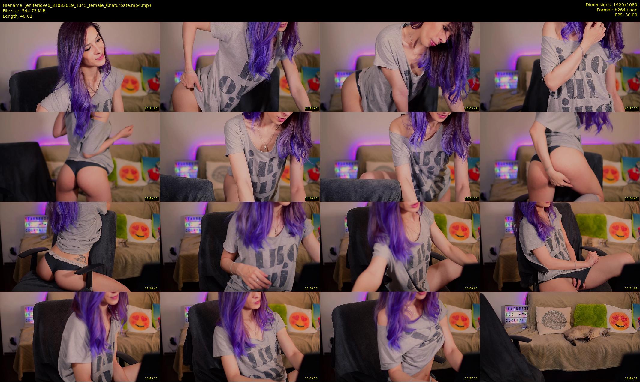 jeniferlovex — 41 minute Chaturbate female cam show recording, 1080p, Aug 31, 2019